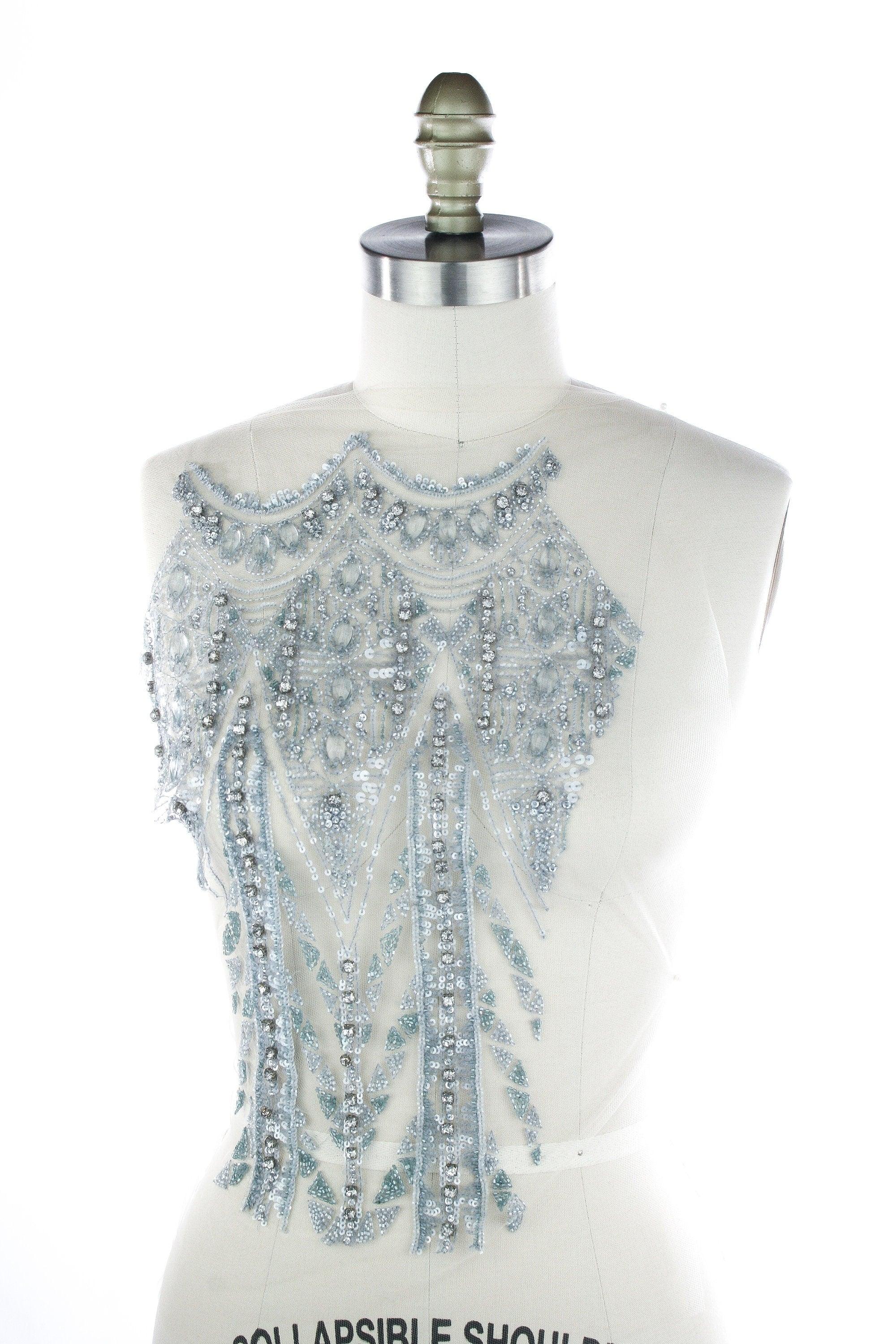 3D Heavy Beaded Bodice Applique - Moda Artisans