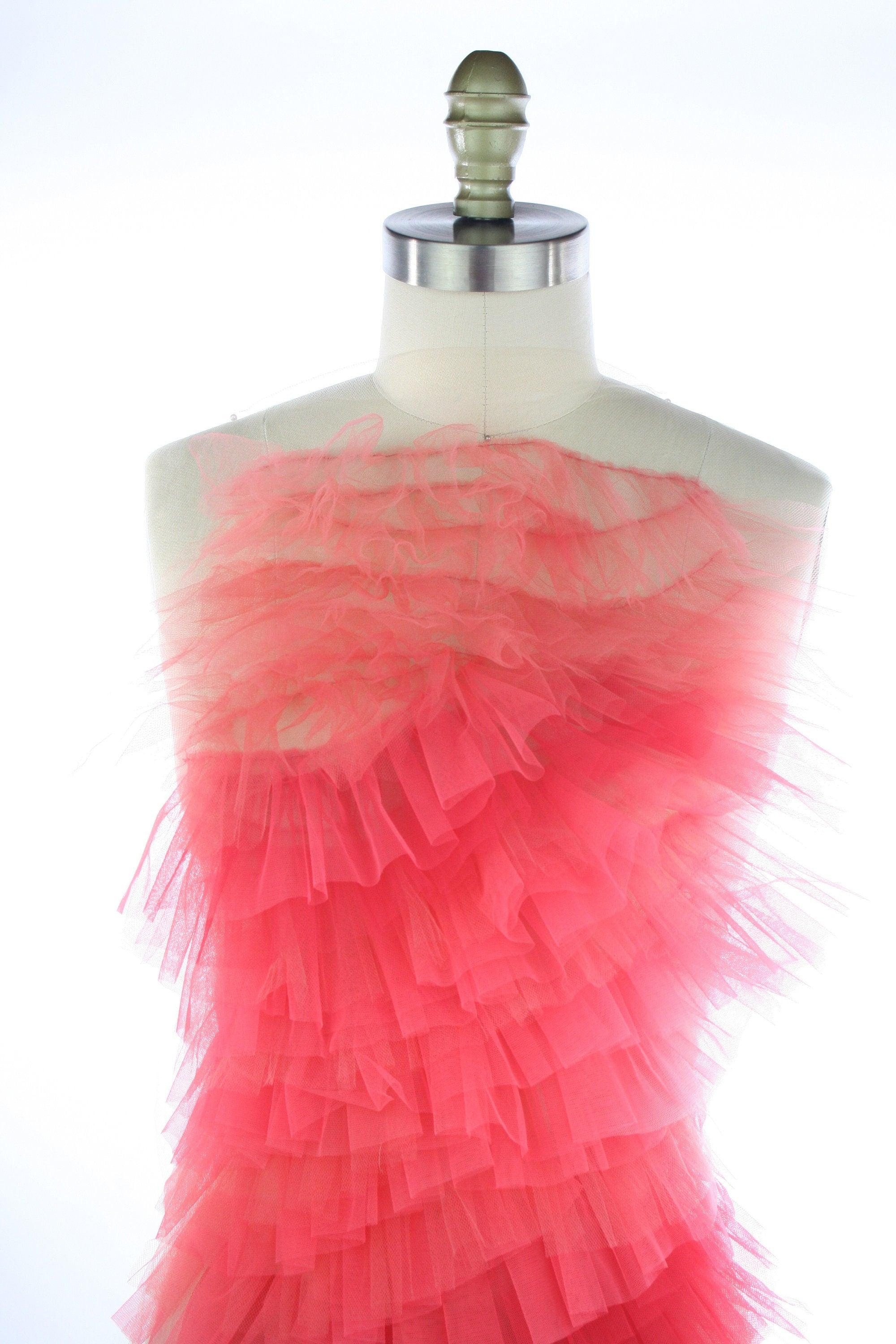 A106 - Coral Tulle Ruffle Applique - Moda Artisans