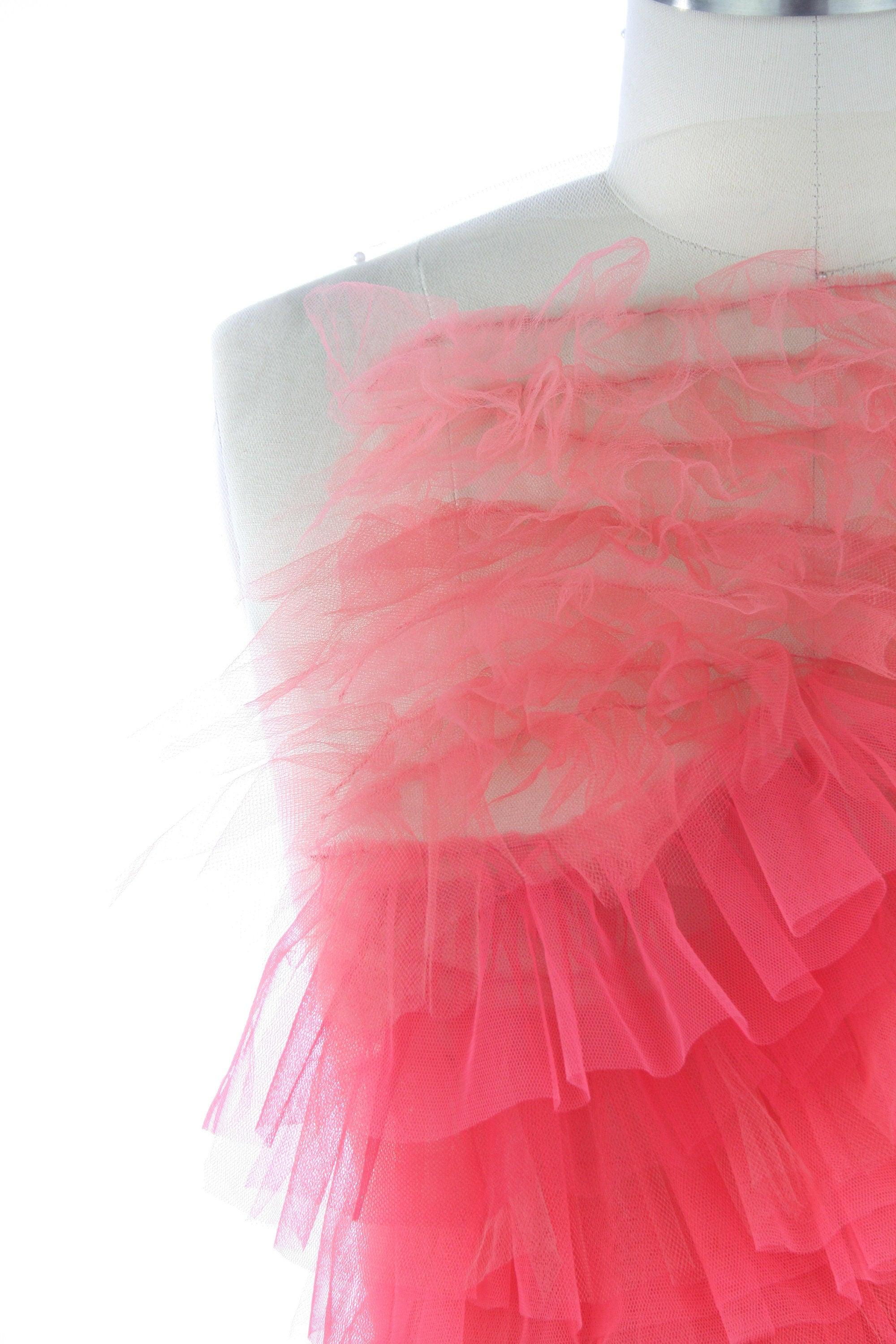 A106 - Coral Tulle Ruffle Applique - Moda Artisans