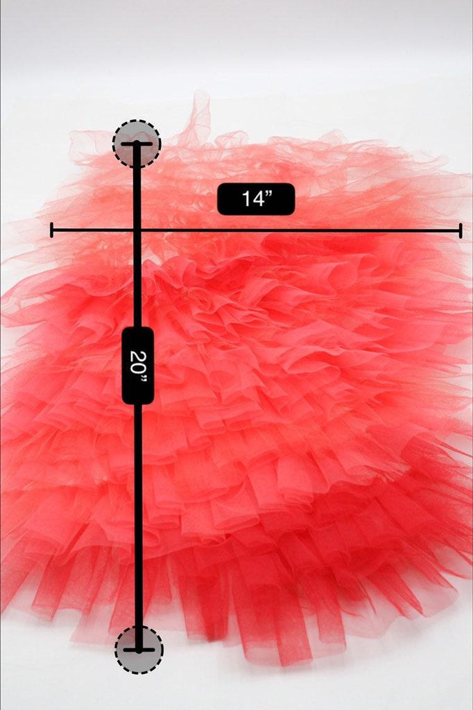 A106 - Coral Tulle Ruffle Applique - Moda Artisans