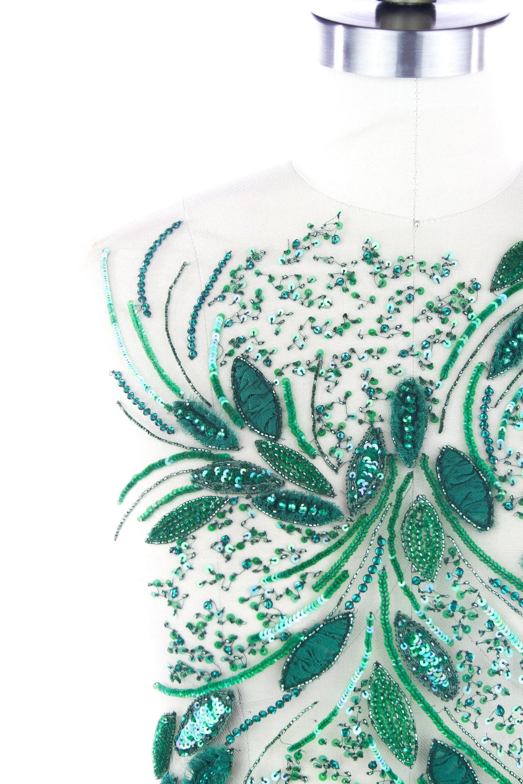 A105 - Emerald Green Sequin Applique - Moda Artisans