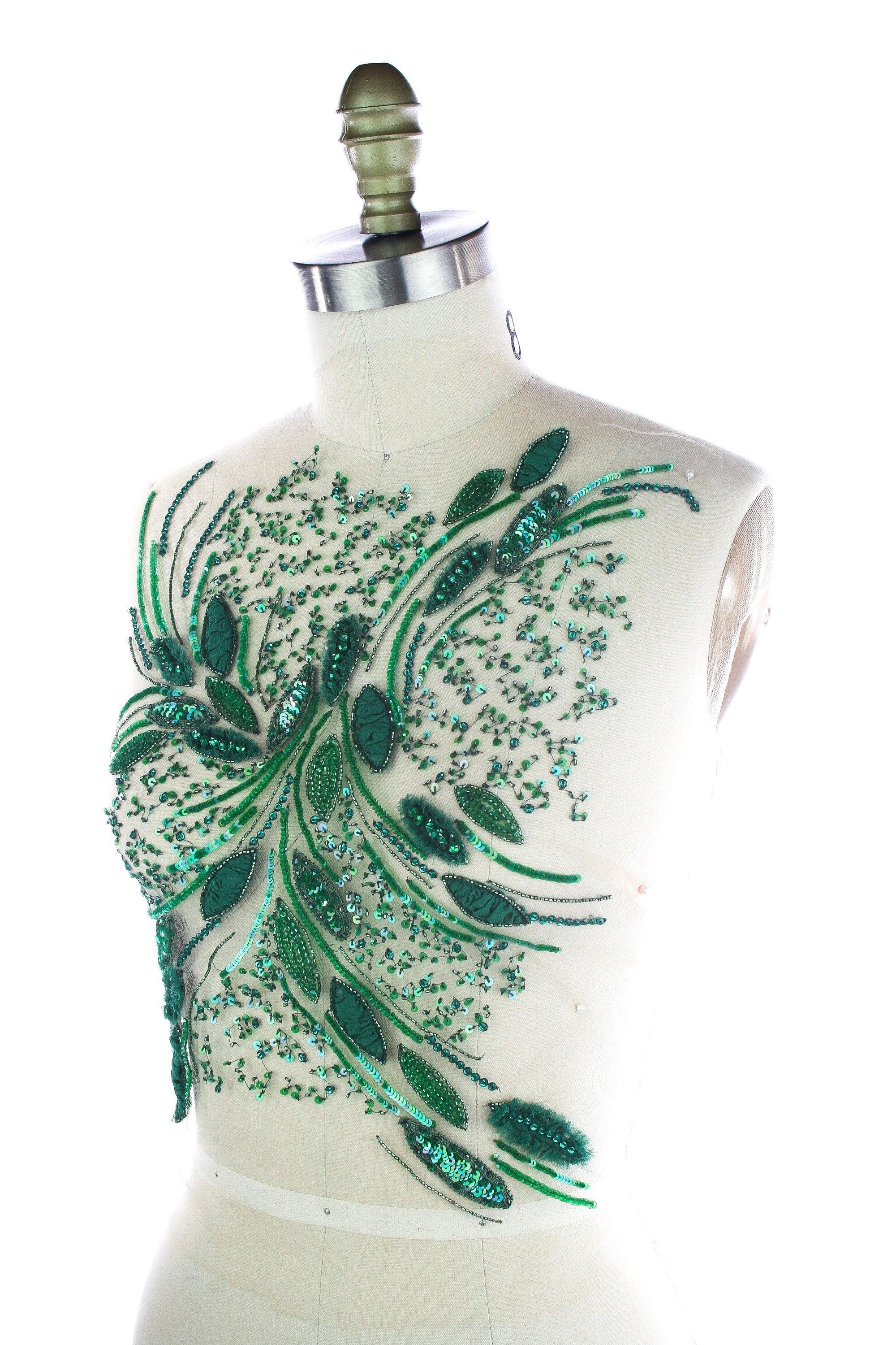 A105 - Emerald Green Sequin Applique - Moda Artisans