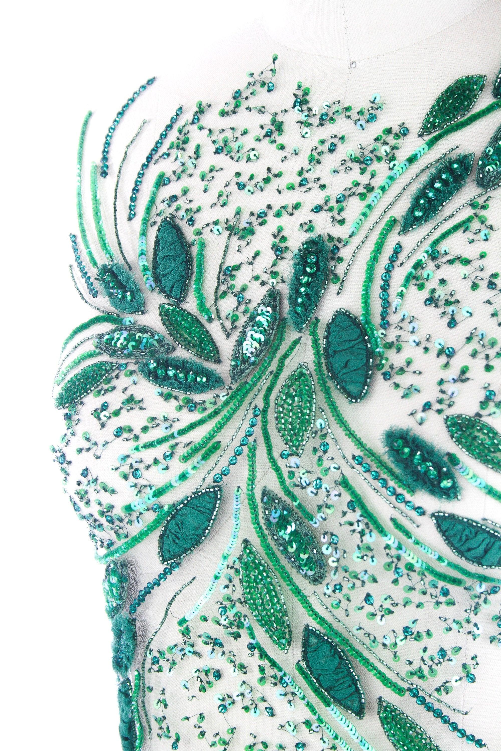 A105 - Emerald Green Sequin Applique - Moda Artisans