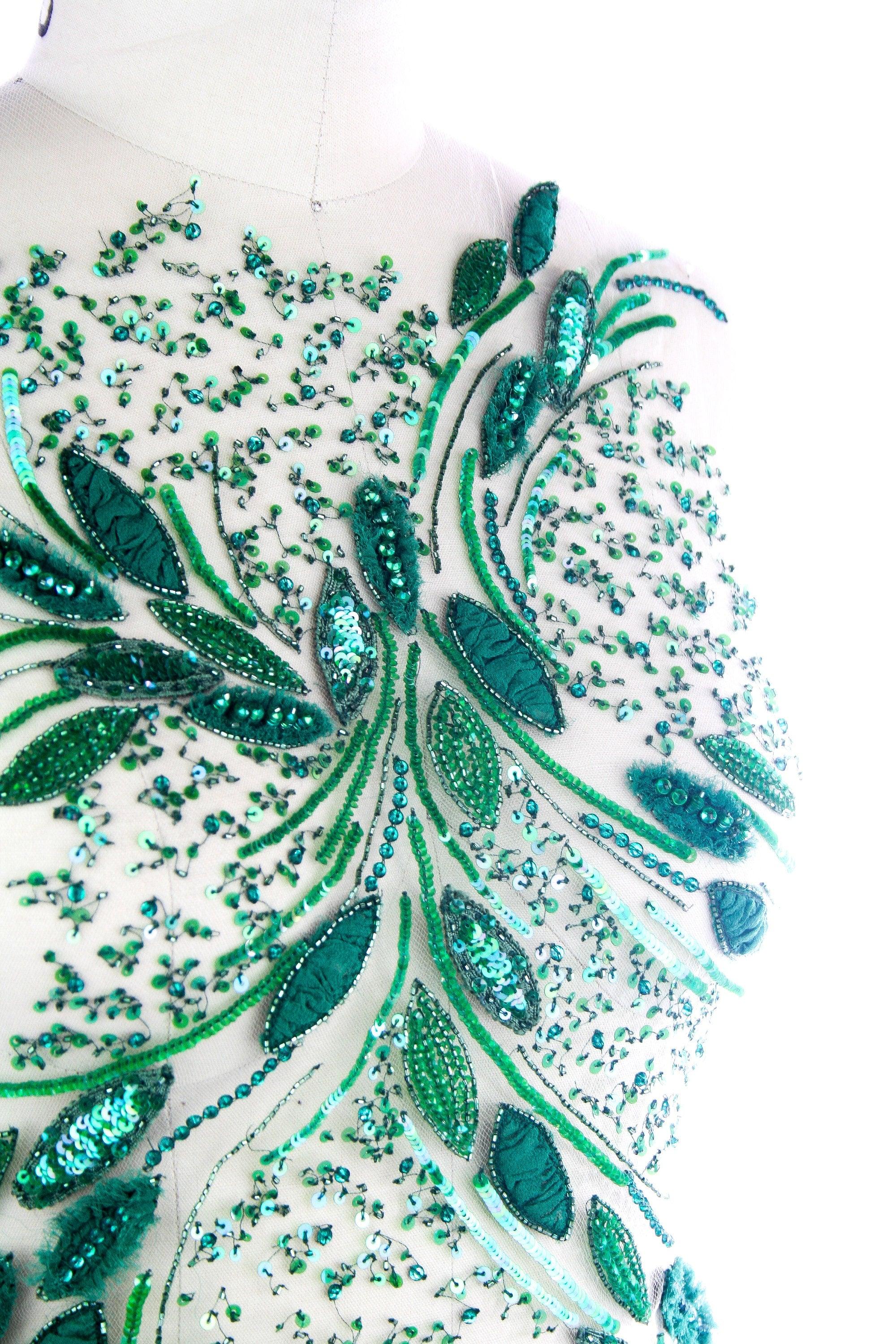 A105 - Emerald Green Sequin Applique - Moda Artisans
