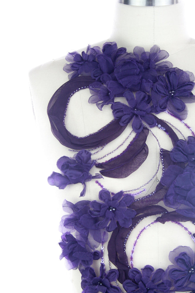 tbd - Amethyst Silk Organza Floral Panel