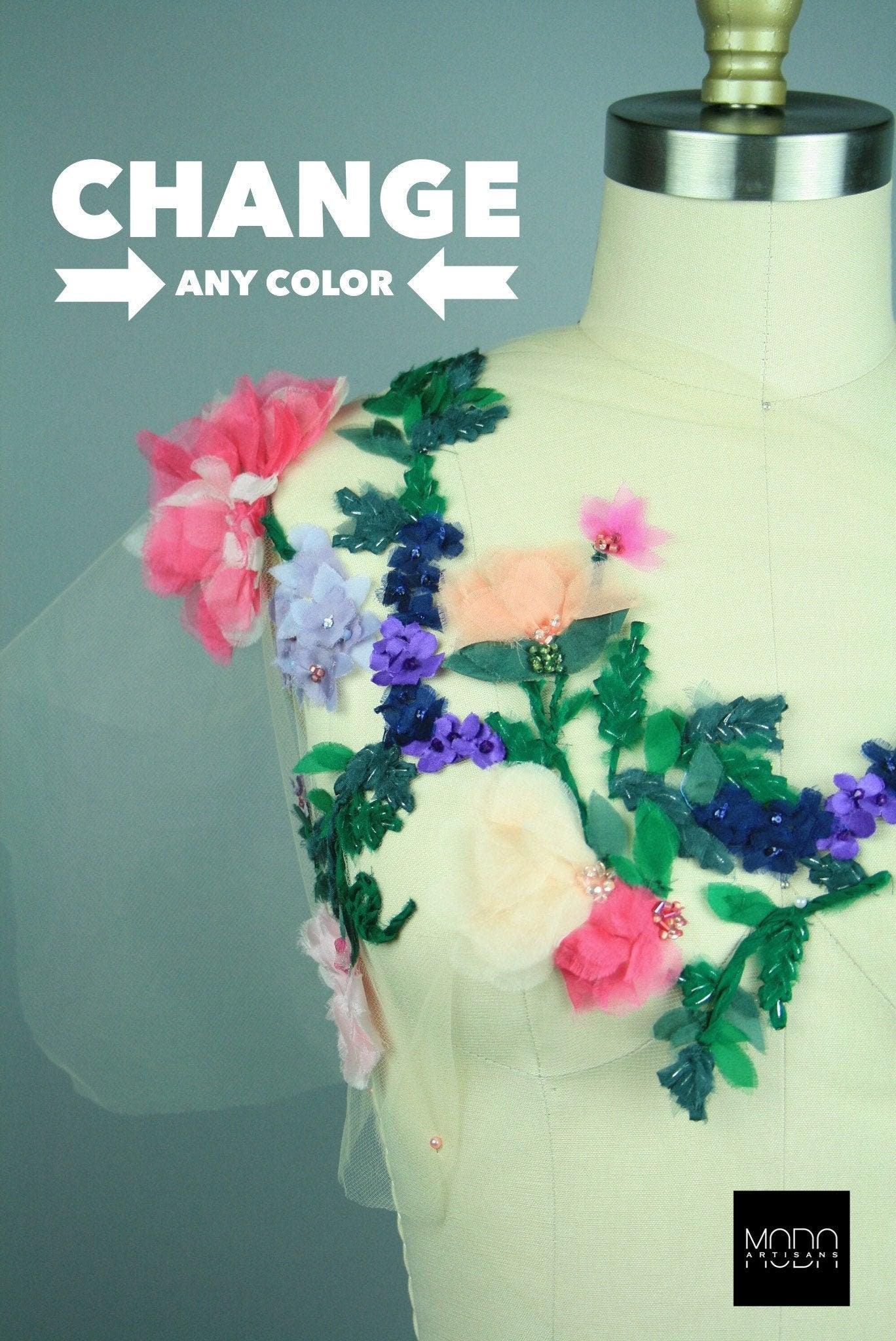 3D Customizable Floral Cascade Applique - Moda Artisans
