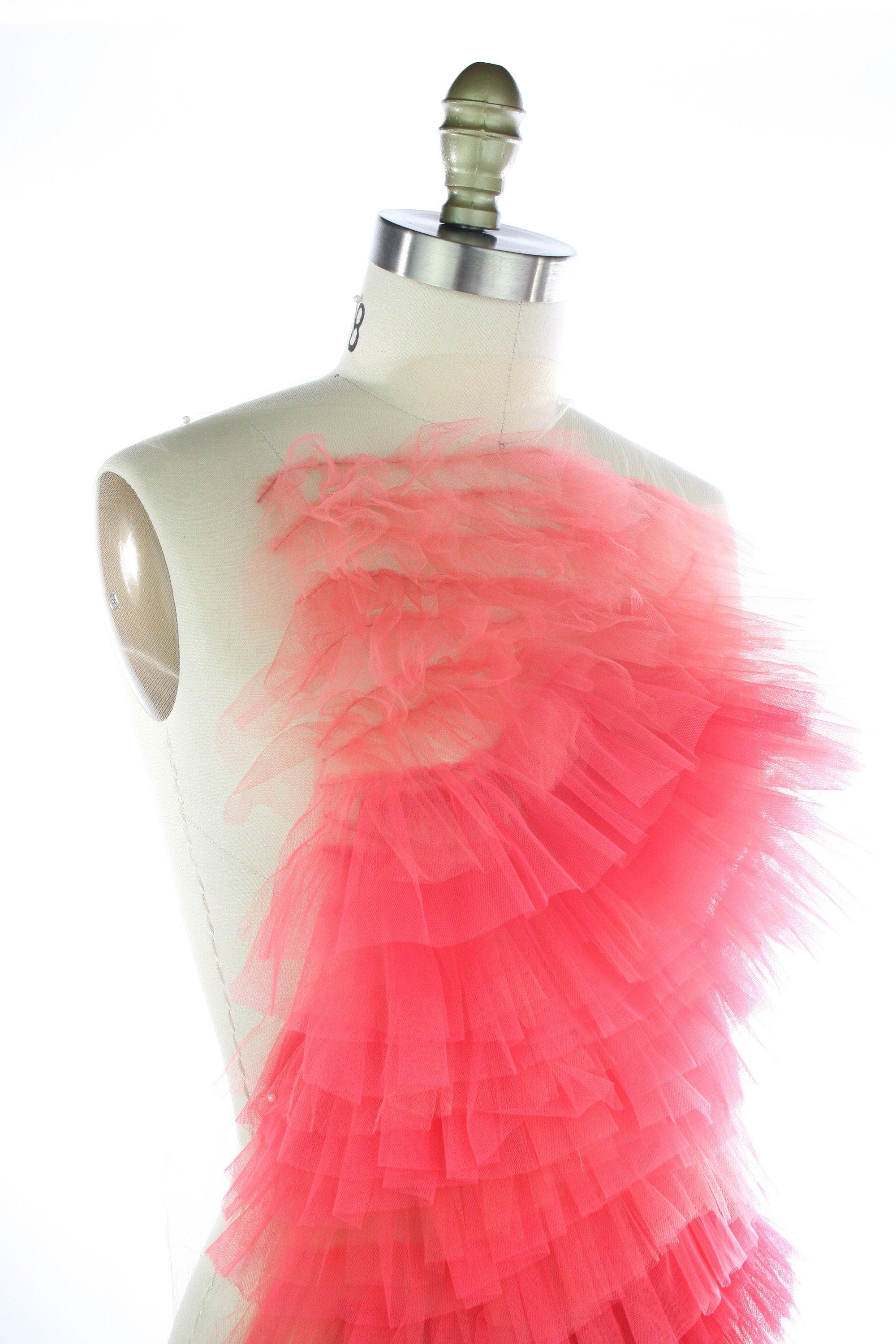 A106 - Coral Tulle Ruffle Applique - Moda Artisans