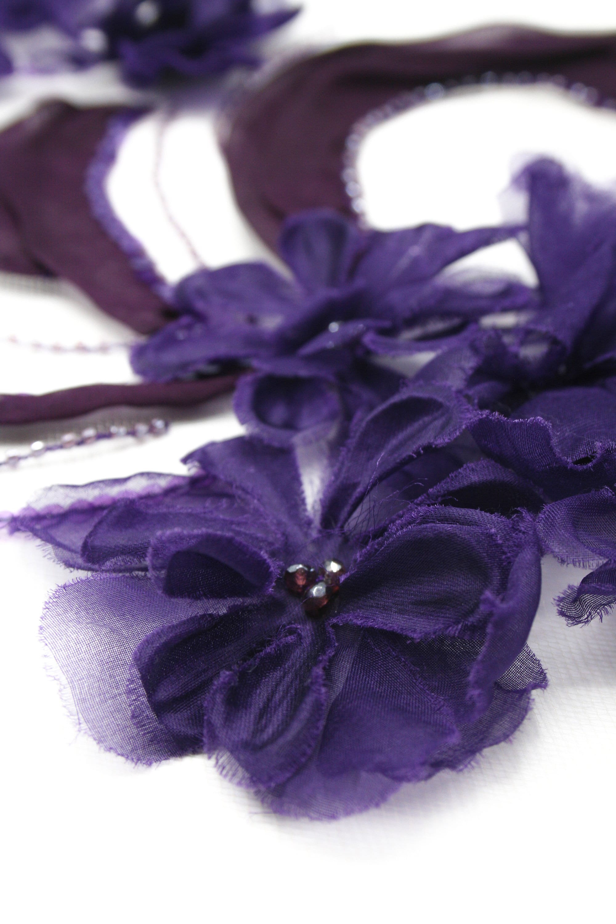 tbd - Amethyst Silk Organza Floral Panel