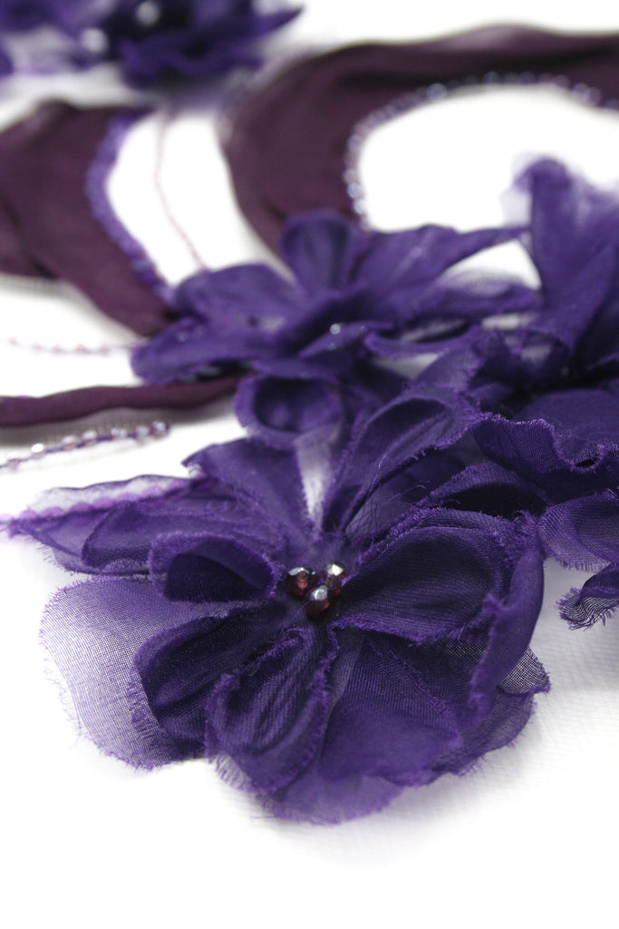 tbd - Amethyst Silk Organza Floral Panel