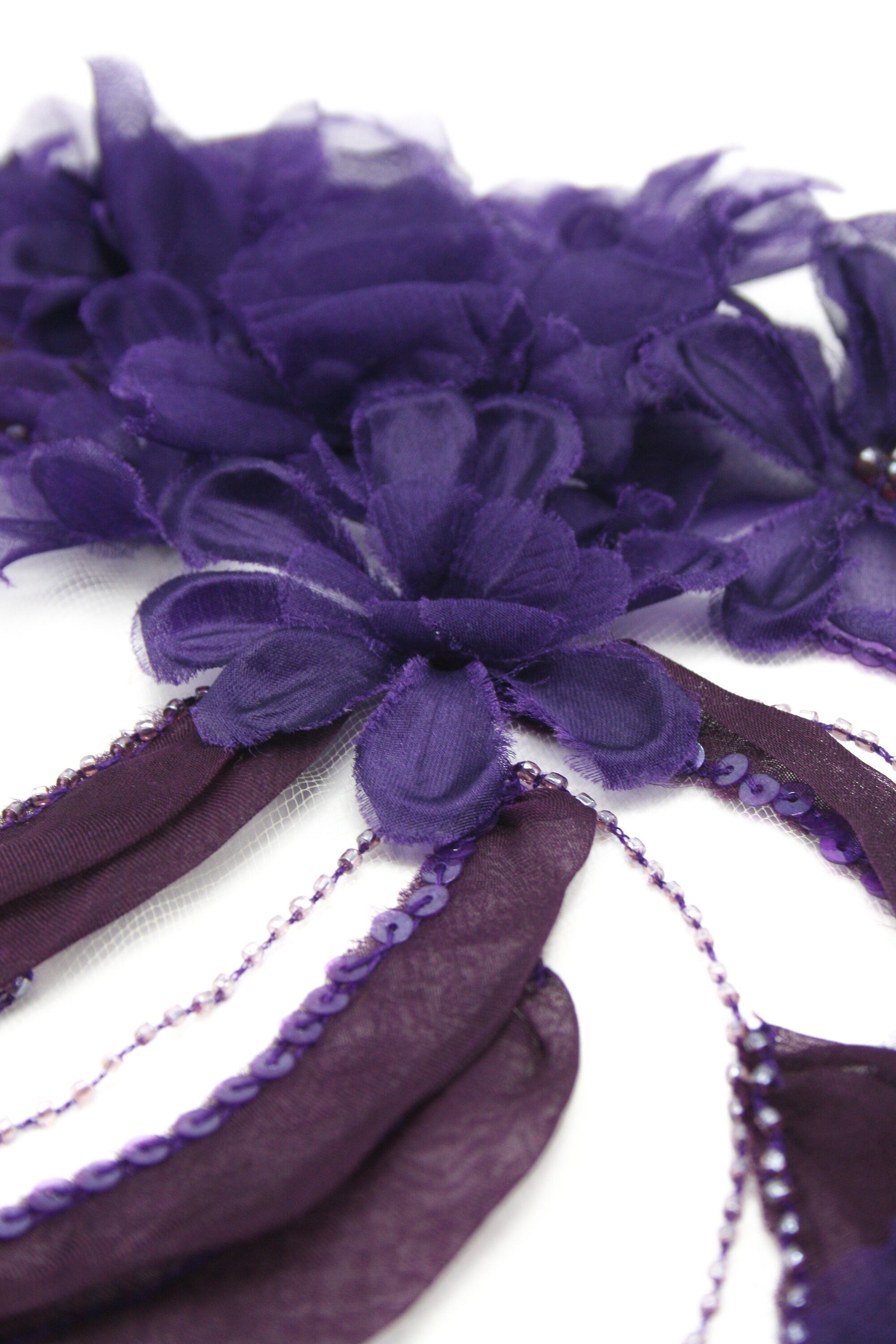 tbd - Amethyst Silk Organza Floral Panel