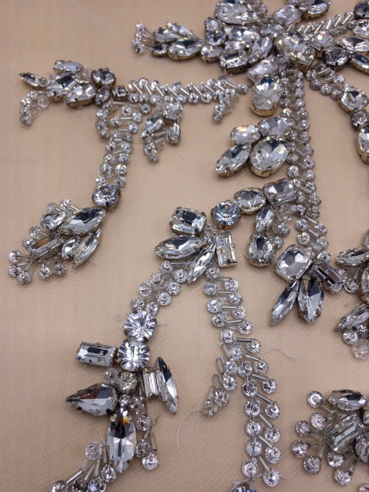 3D Heavy Beaded Cascading Floral Applique