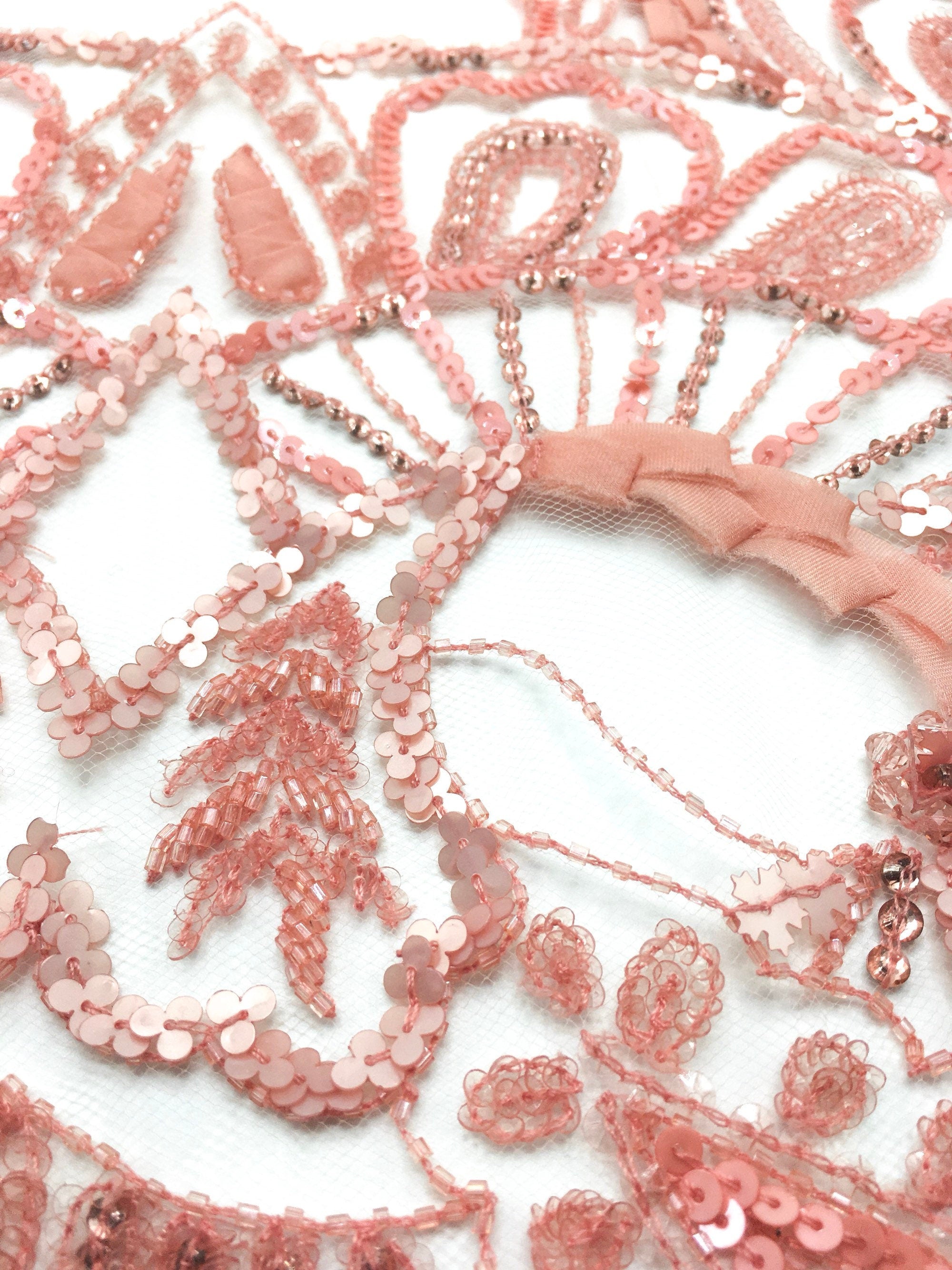 A120 - Rosey Peach Applique Panel