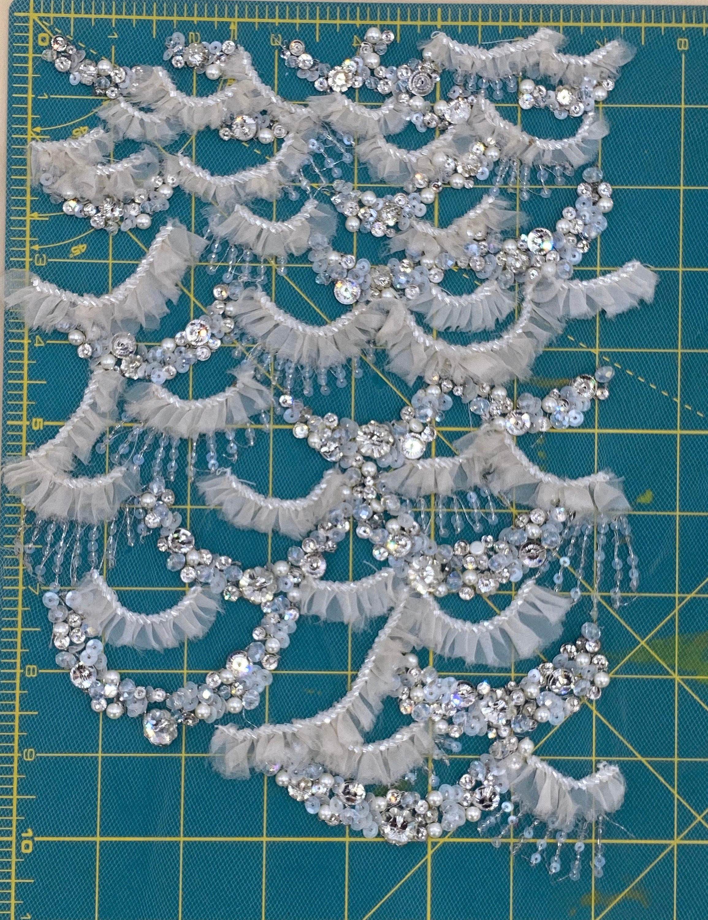3D Scalloped Beaded Bridal Applique