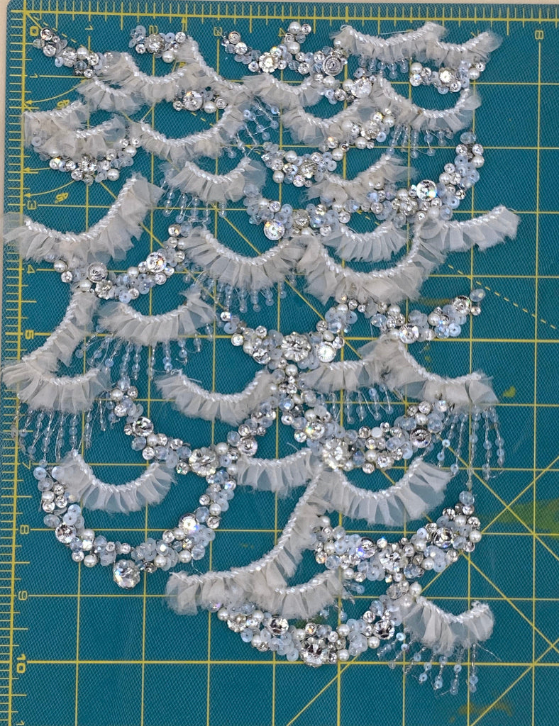 3D Scalloped Beaded Bridal Applique