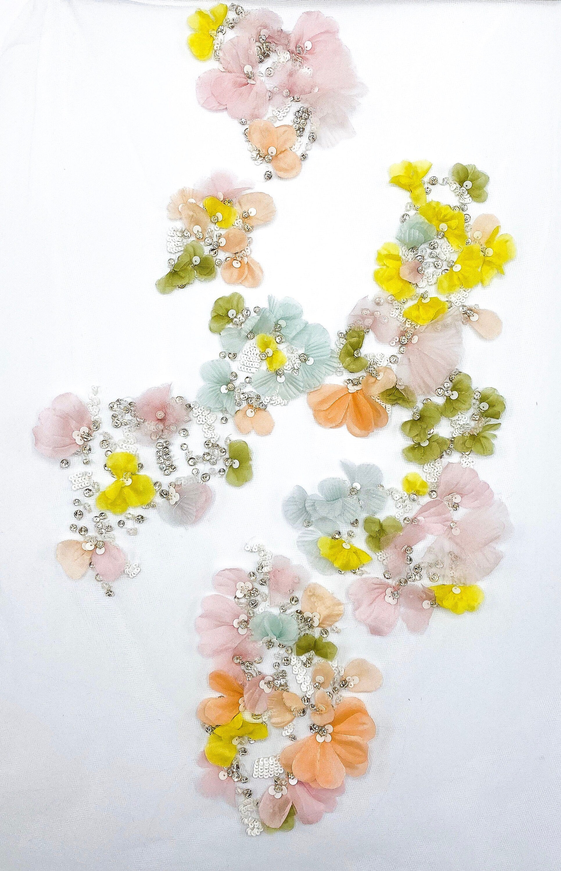 B102 - Light Pastel Floral Applique