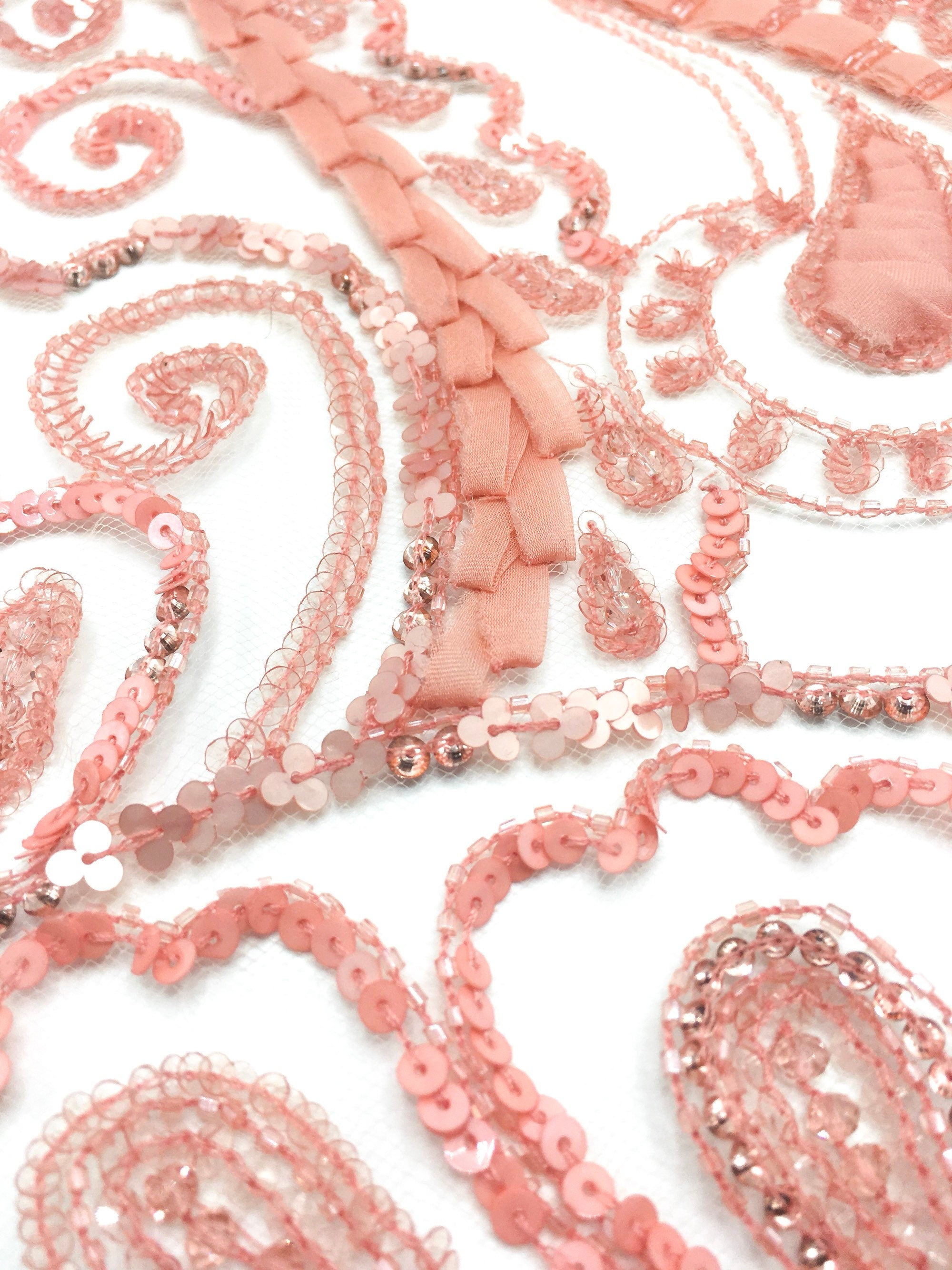 A120 - Rosey Peach Applique Panel