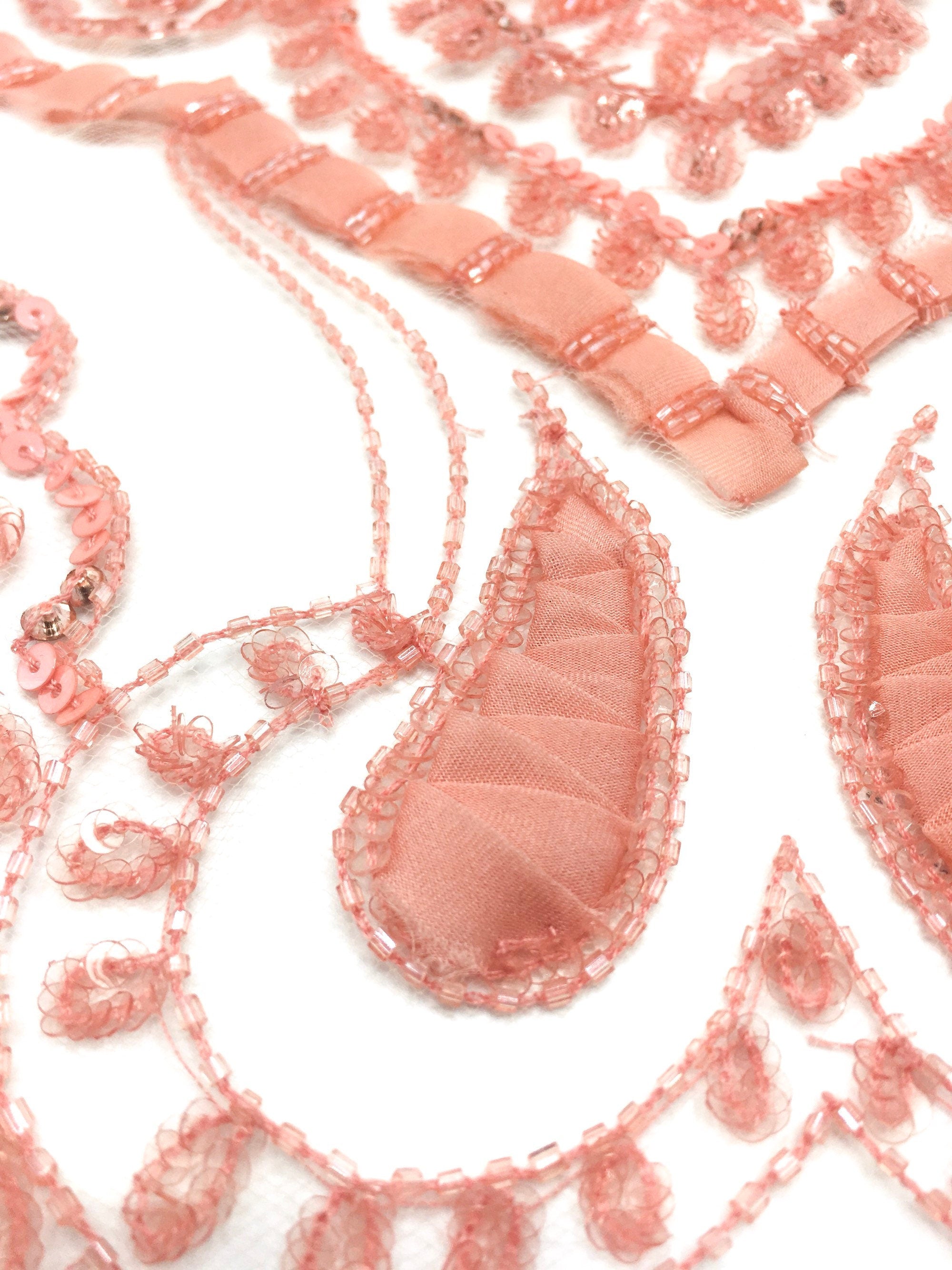 A120 - Rosey Peach Applique Panel