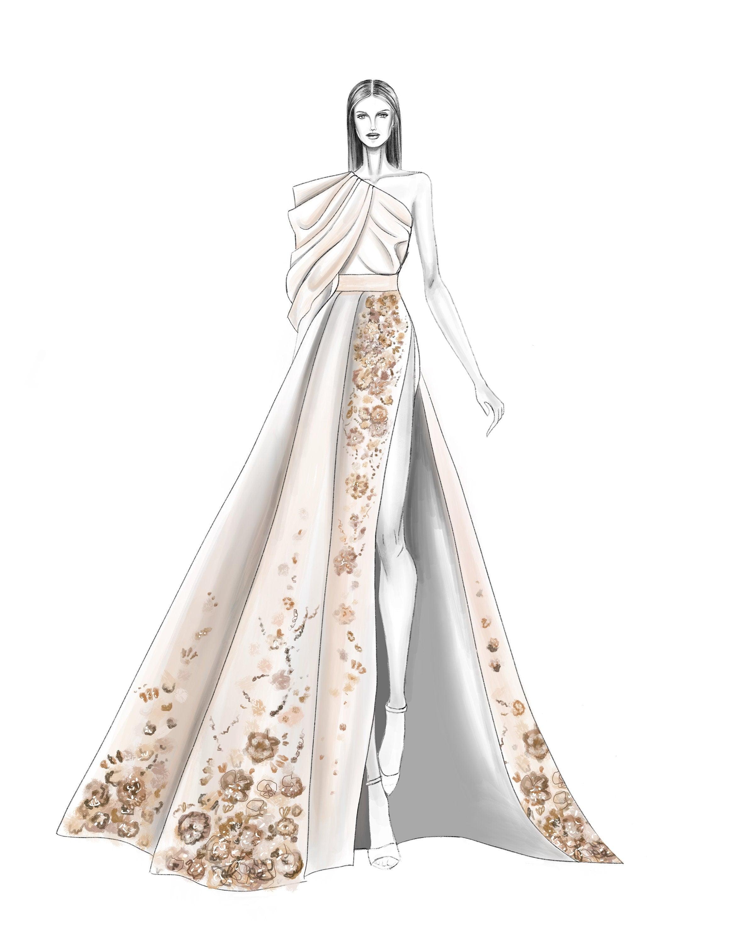 A115 - Monochromatic Beige Floral Applique - Moda Artisans