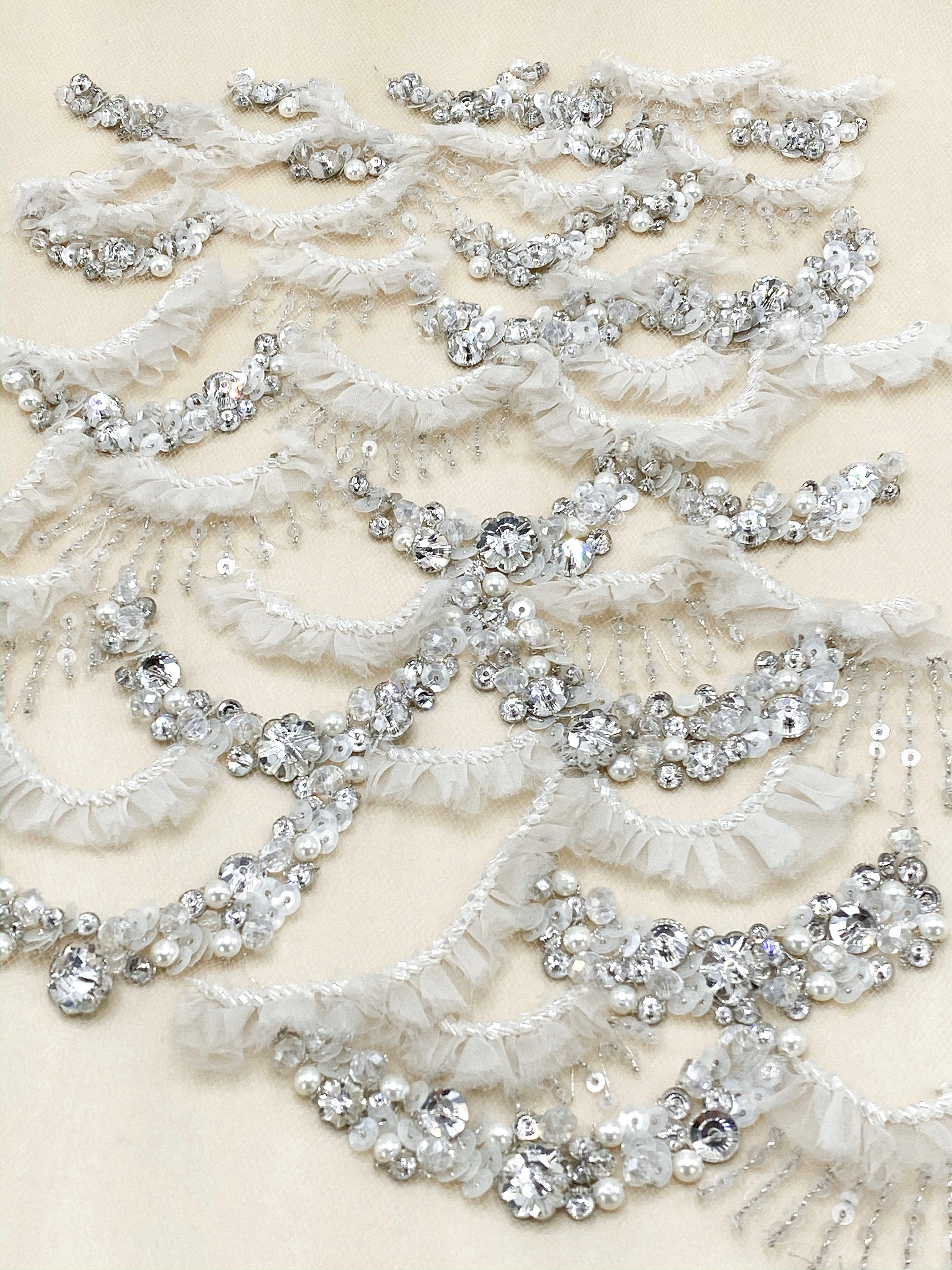 3D Scalloped Beaded Bridal Applique