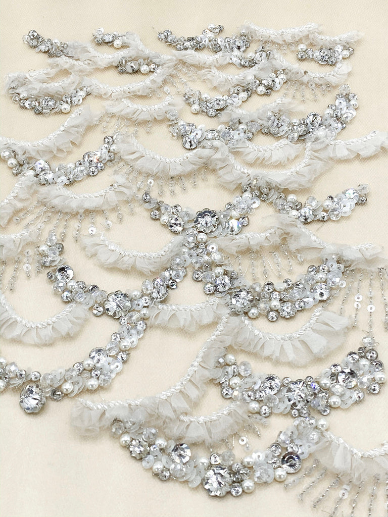 3D Scalloped Beaded Bridal Applique