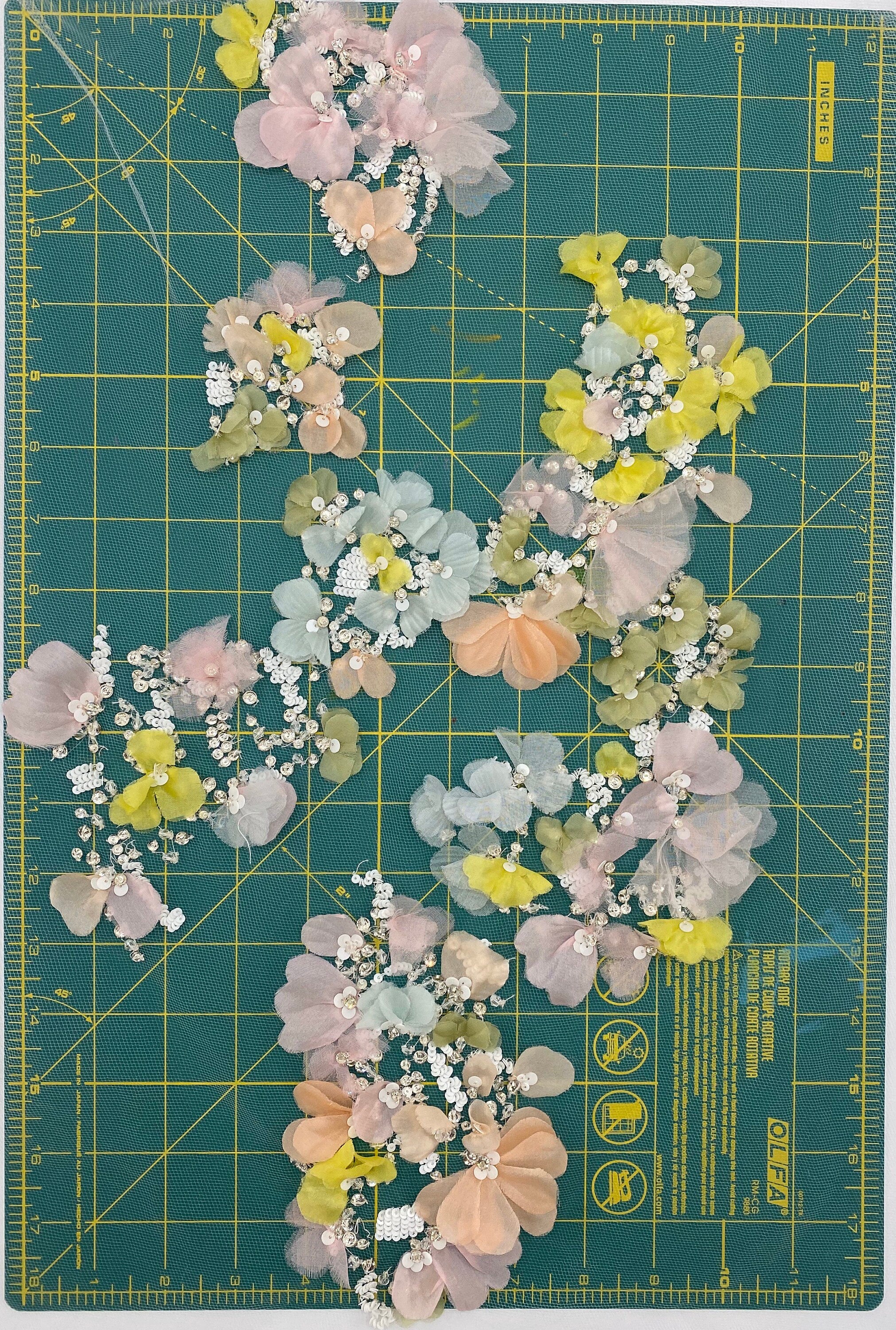 B102 - Light Pastel Floral Applique