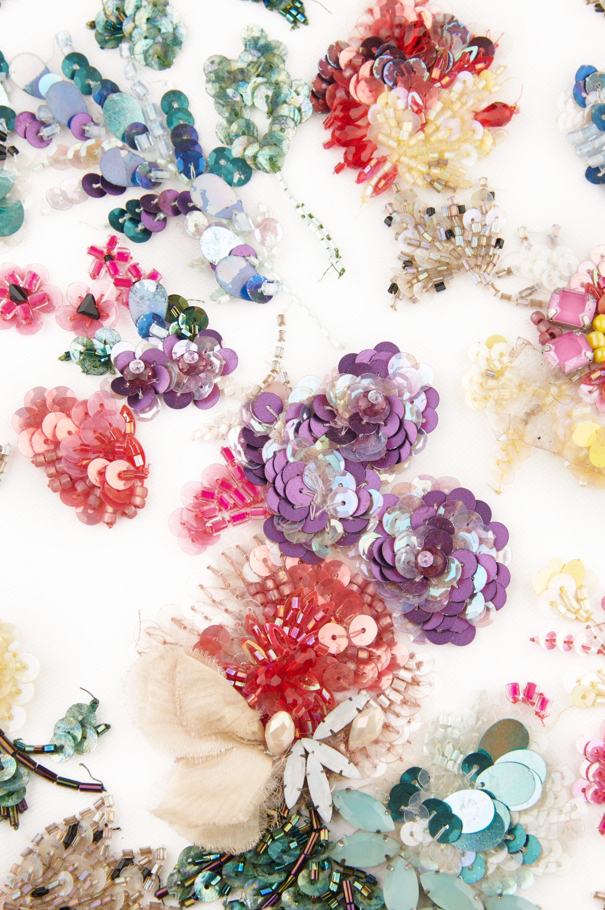 3D Multi Colored Floral Beaded Applique