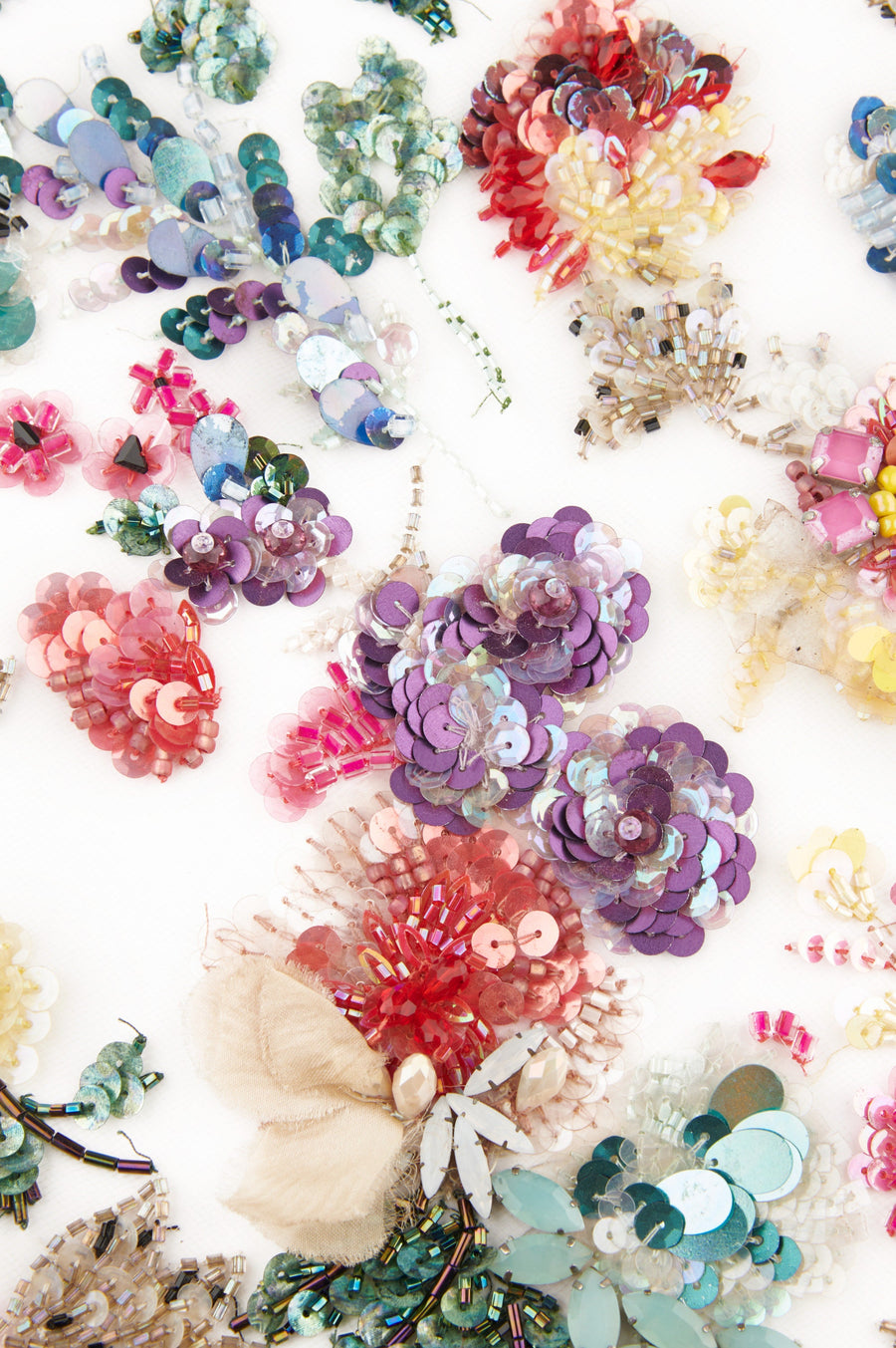 3D Multi Colored Floral Beaded Applique