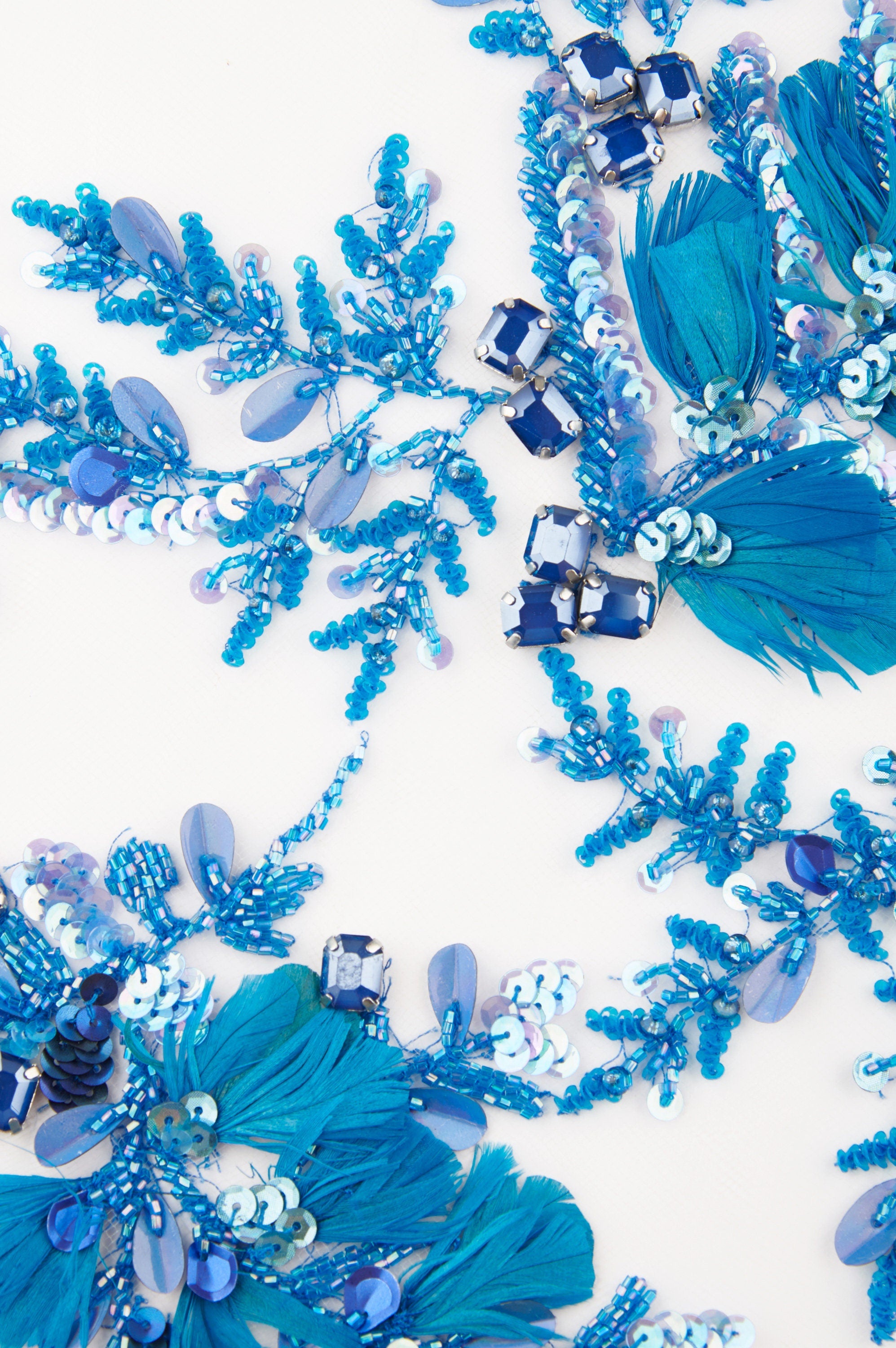 A104 - Light Sapphire Feather Applique