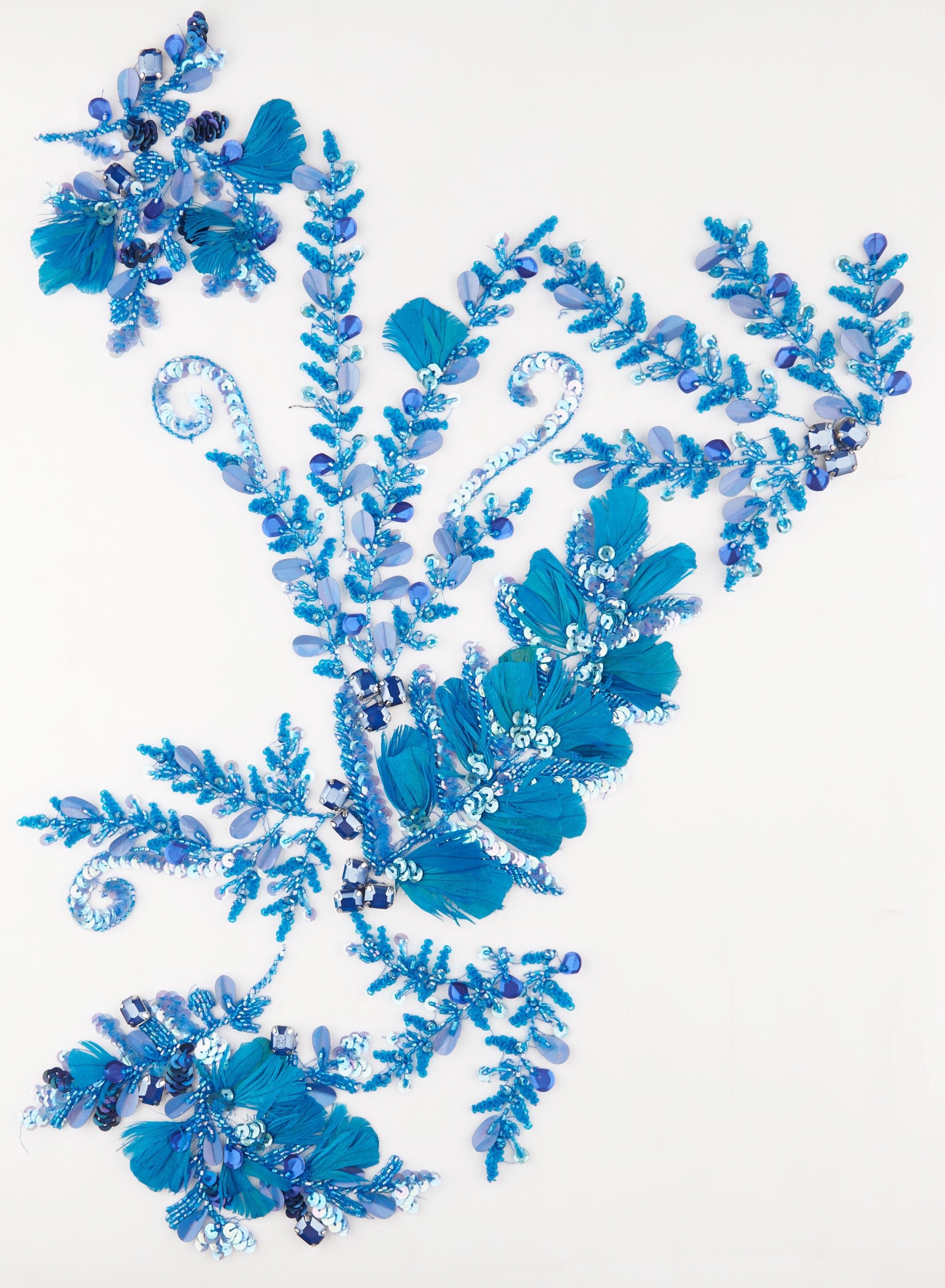 A104 - Light Sapphire Feather Applique