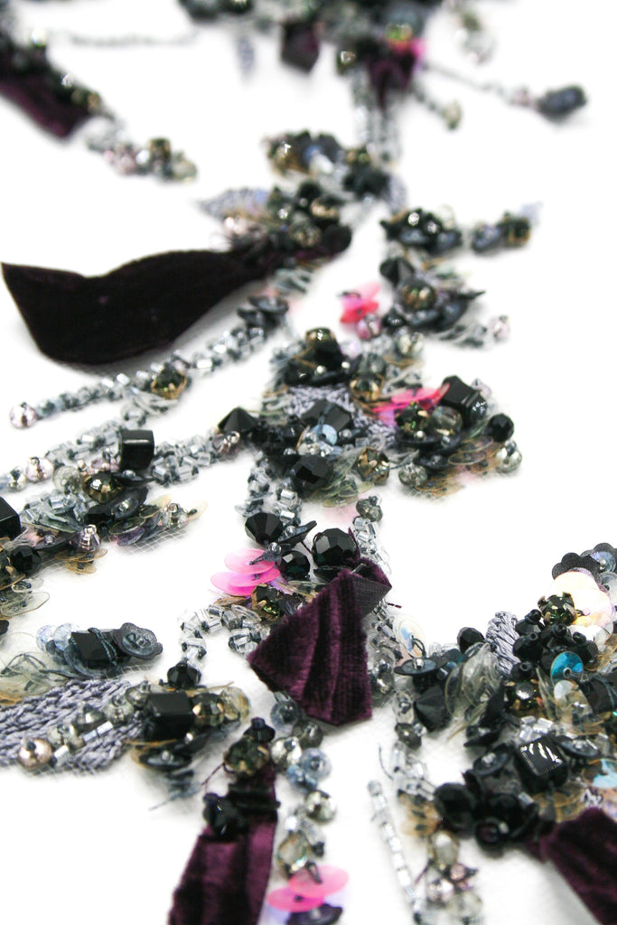 A119 - Floral Applique with Velvet Petals - Moda Artisans
