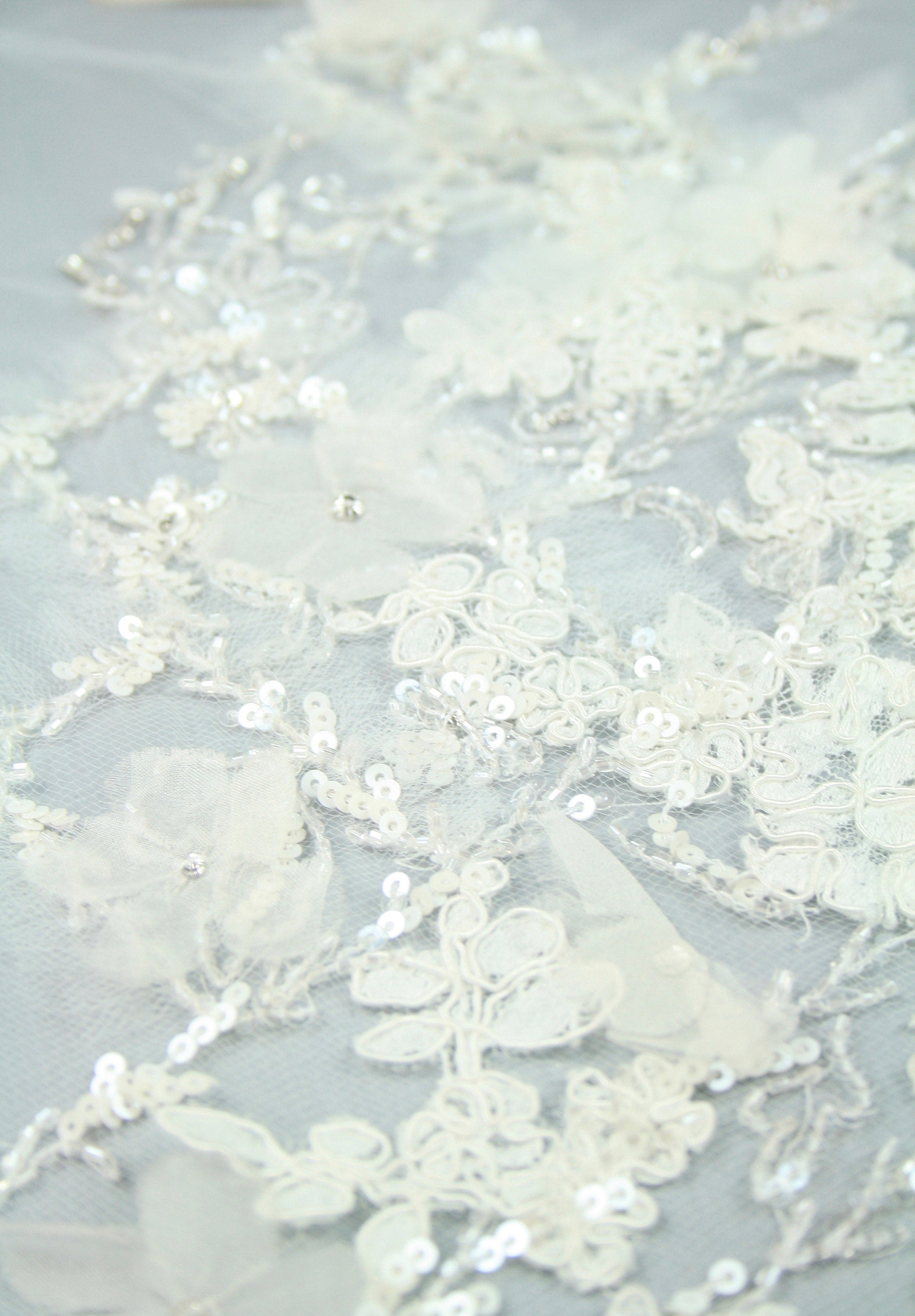 Wedding Dress Beaded Applique Panel used as Beaded Trim,Embroidered Tulle,Beaded Applique,Beaded Lace,Haute Couture Fabric