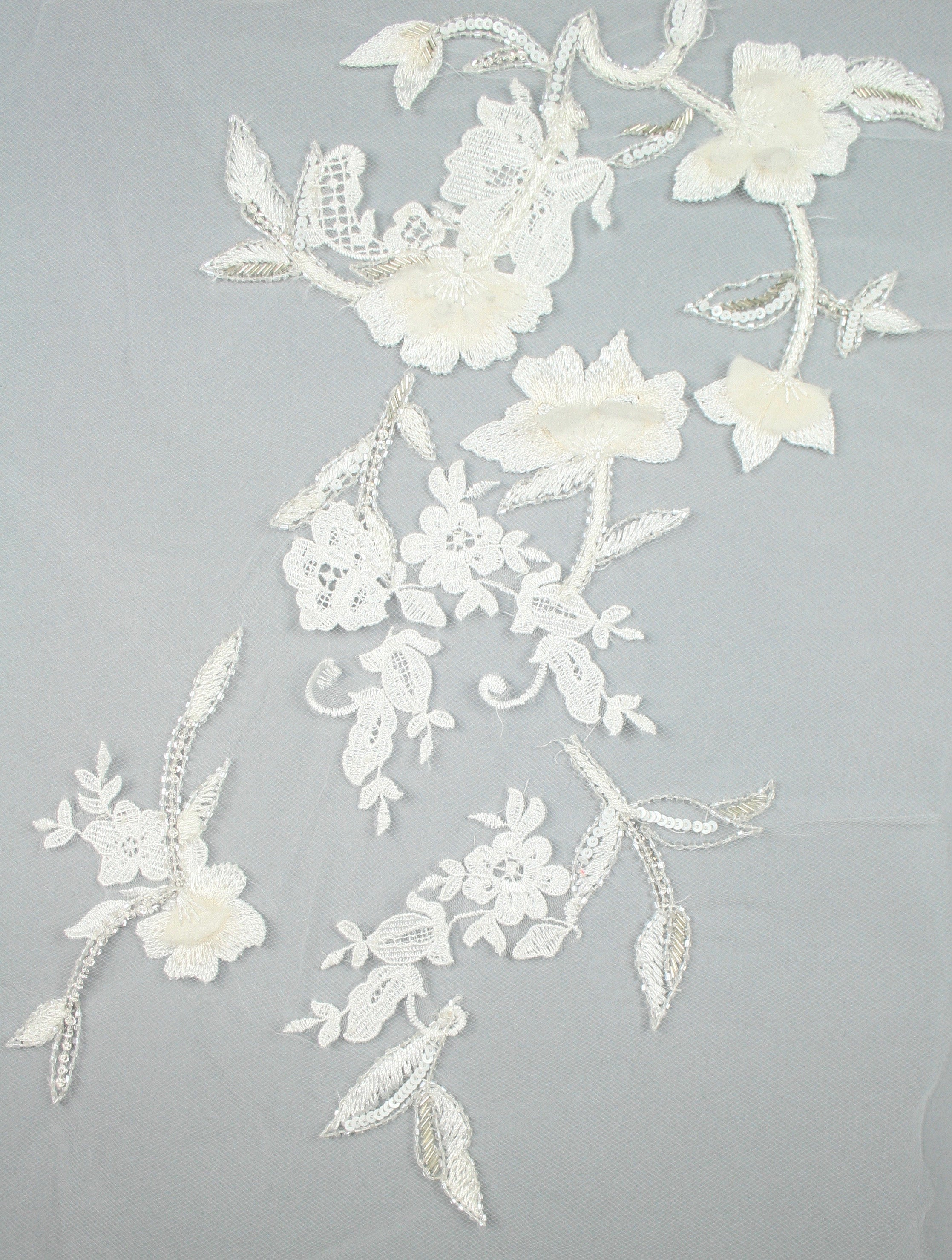 3D Delicate White Lace Wedding Applique