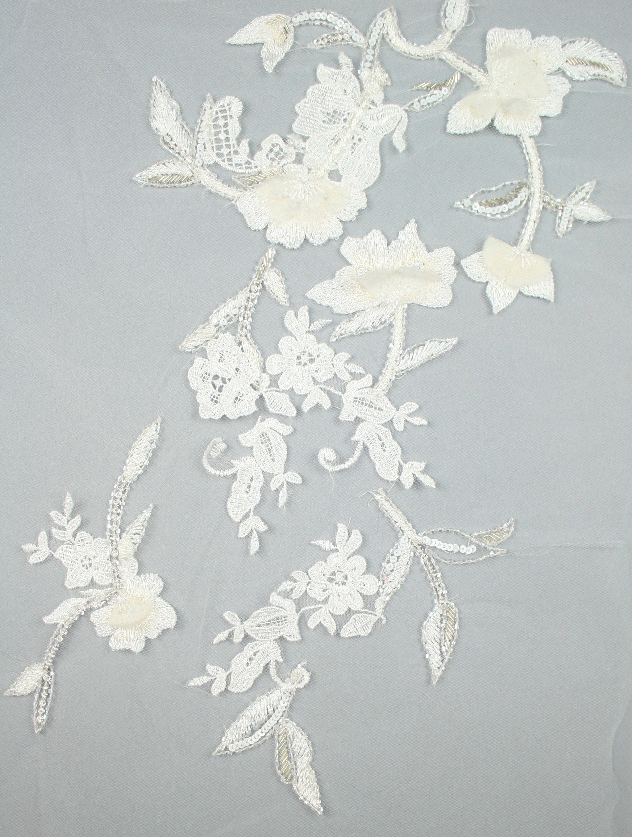 3D Delicate White Lace Wedding Applique