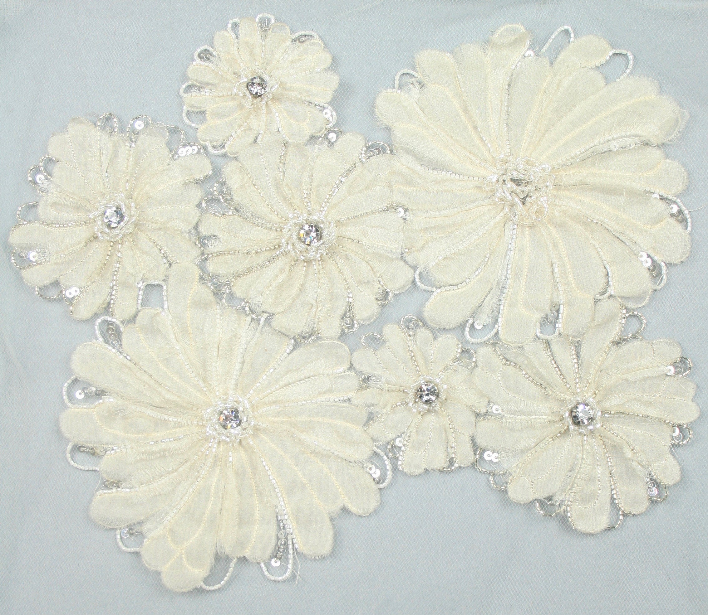 Floral beaded applique panel, wedding dress couture lace, haute couture fabric, bridal lace fabric, hand embroidery designs, bodice applique