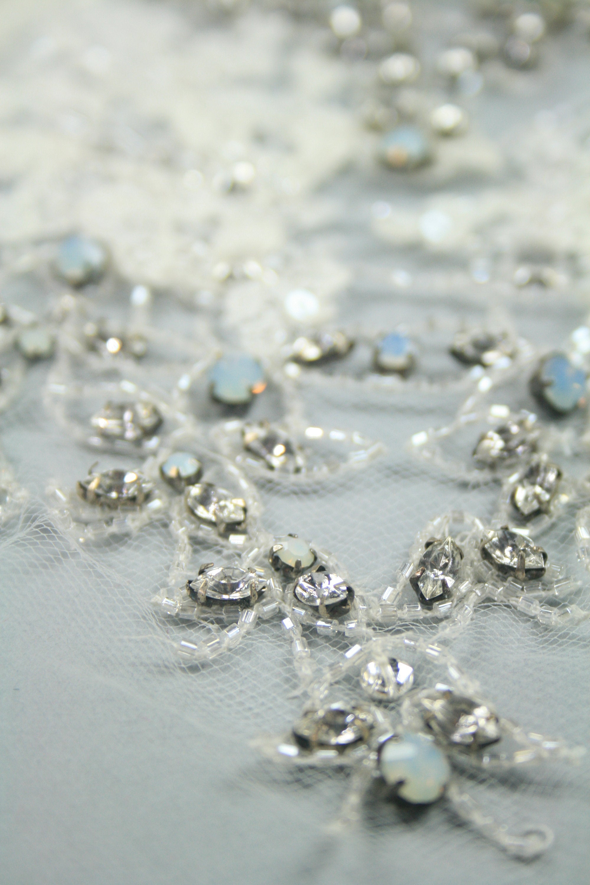 Wedding Bodice  Beaded Applique panel used as Beaded Trim, Embroidered Tulle, Beaded Applique, Beaded Lace,Haute Couture Fabric