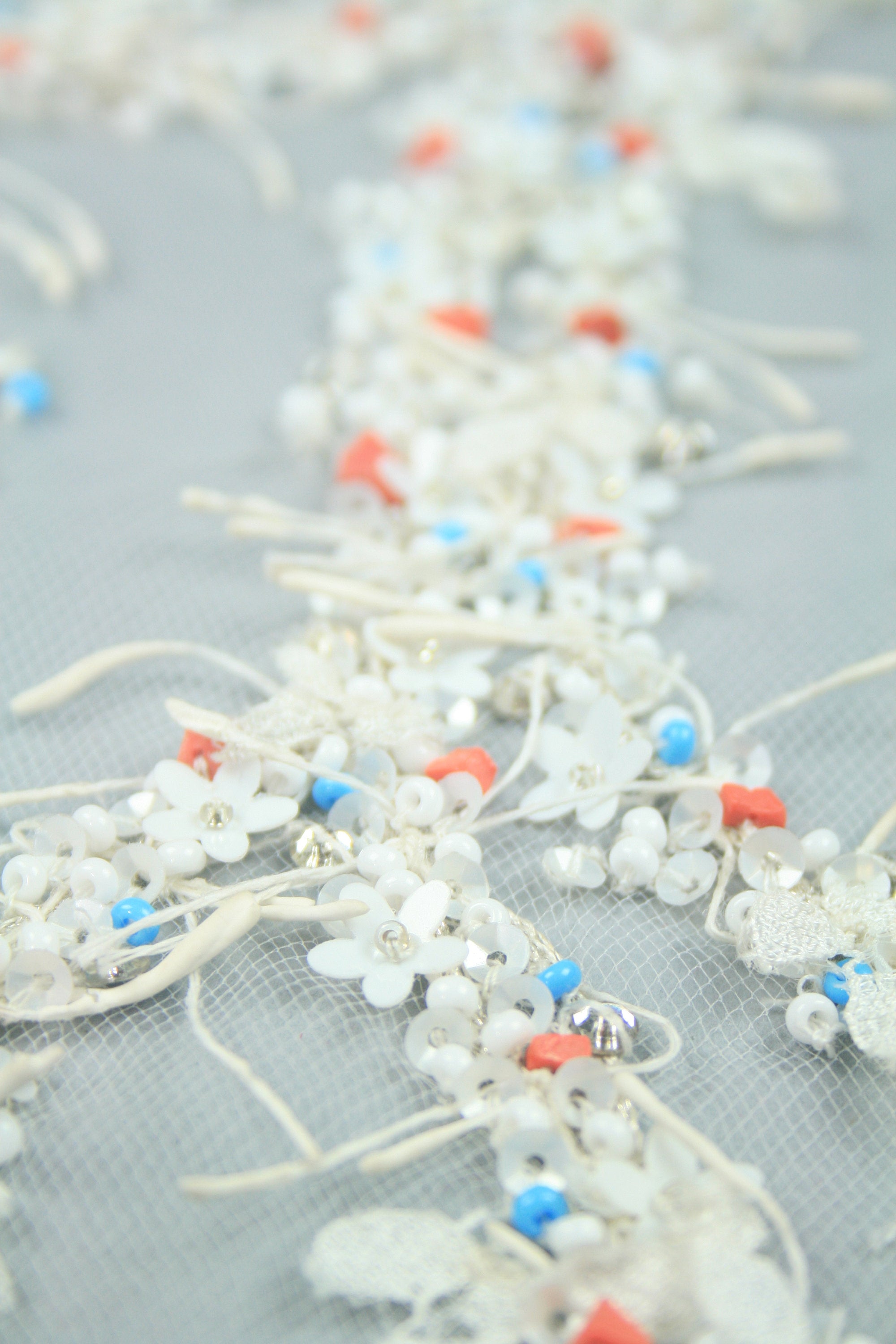 Modern Bridal  trim for dress, embroidered tulle, beaded lace appliques wedding dress bodice appliquÃ©s rhinestone, beaded couture fabric