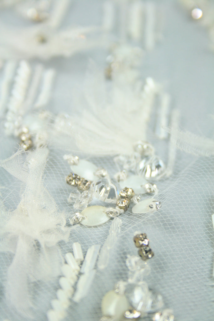 3D White Bridal Applique
