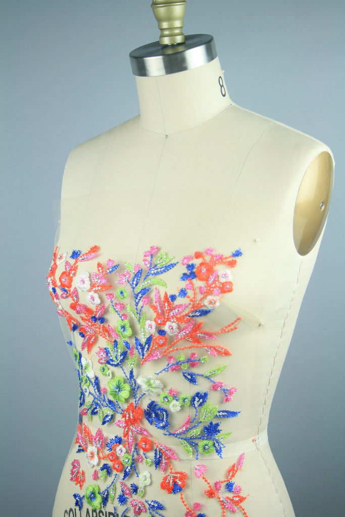 spring flower applique for dress, bridesmaid dress applique design for prom dresses, 3D flower applique, floral applique for competition