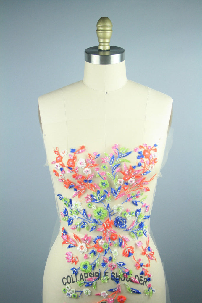 spring flower applique for dress, bridesmaid dress applique design for prom dresses, 3D flower applique, floral applique for competition