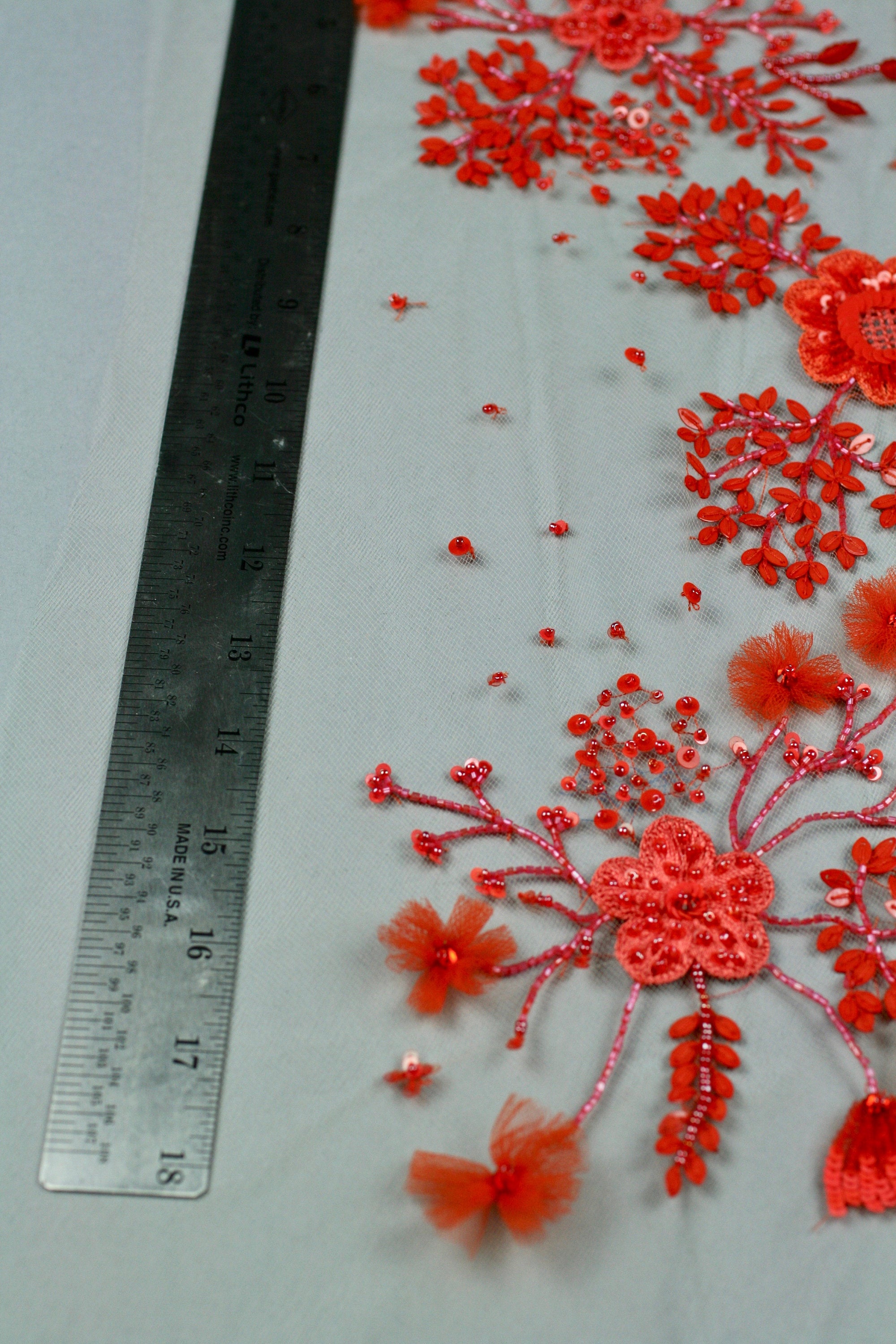 z Burnt Orange Guipure Lace Beading,Floral Lace Beading in Burnt Orange,Custom Beaded Lace Bodice;One of a kind handmadelace