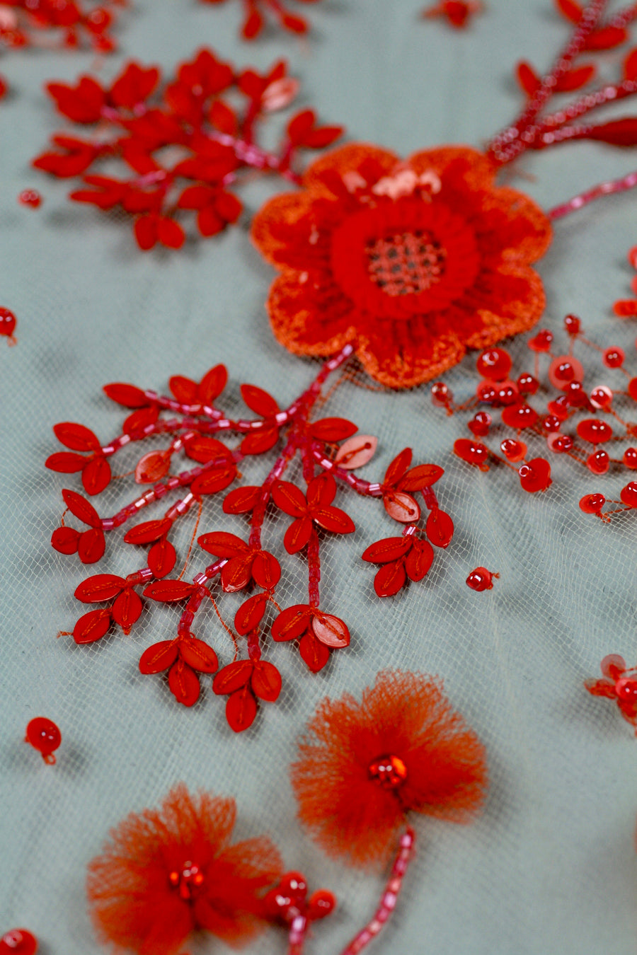z Burnt Orange Guipure Lace Beading,Floral Lace Beading in Burnt Orange,Custom Beaded Lace Bodice;One of a kind handmadelace