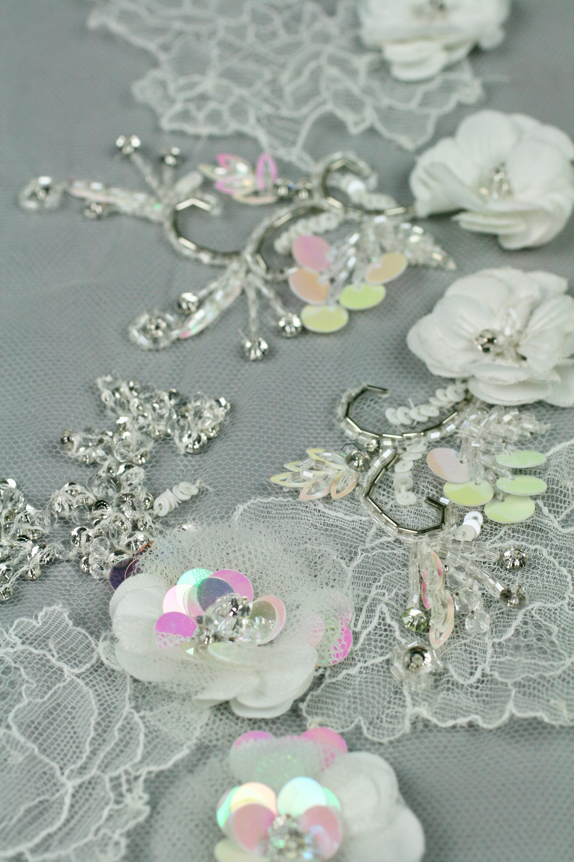 3D Re-Appliqued Lace Floral Bridal Panel