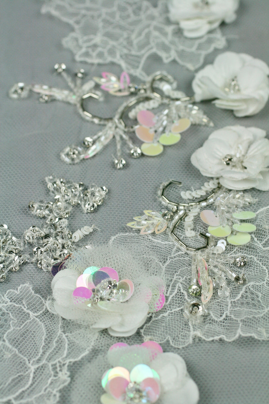 3D Re-Appliqued Lace Floral Bridal Panel