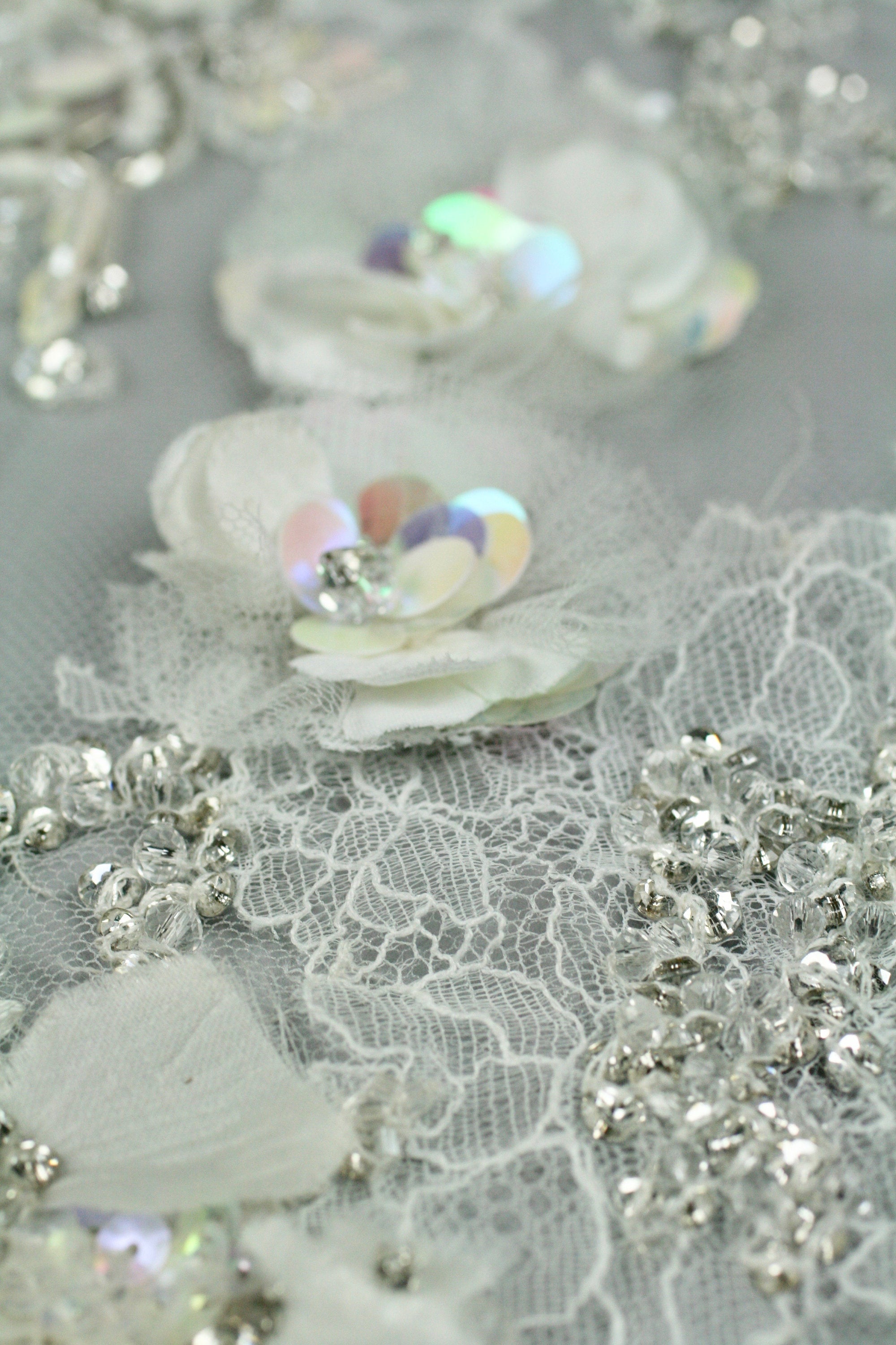 3D Re-Appliqued Lace Floral Bridal Panel