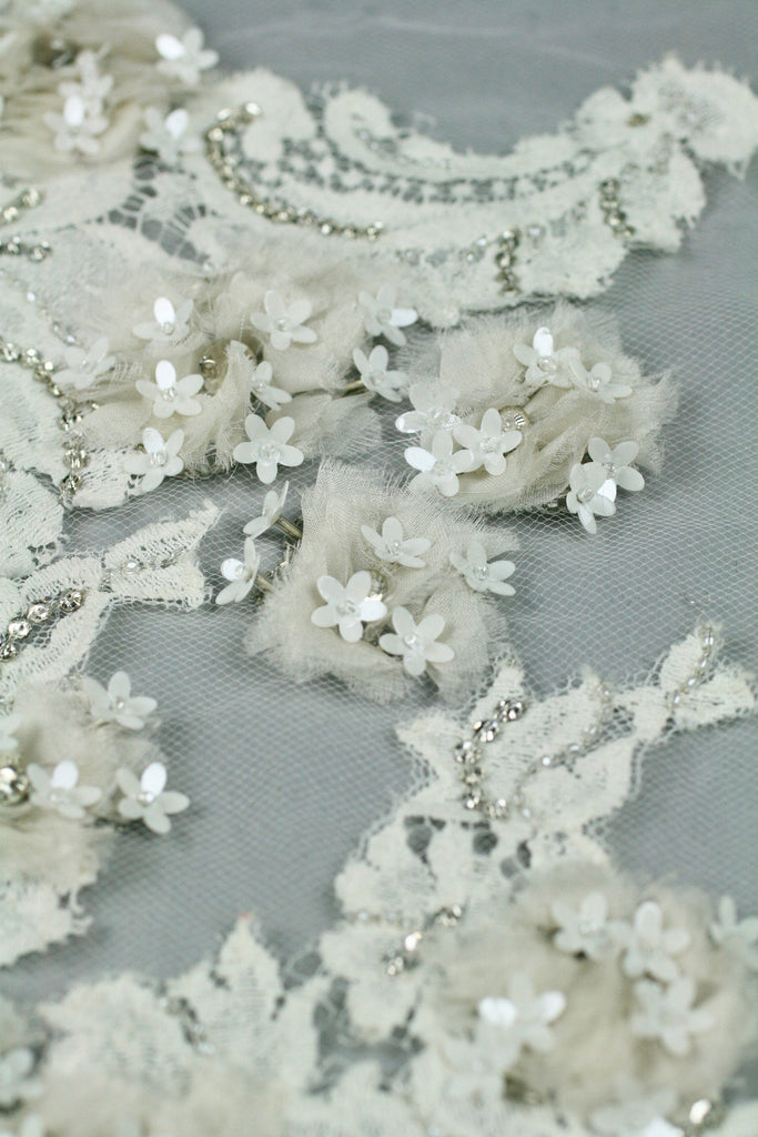 3D Ornate Flowering Bridal Applique
