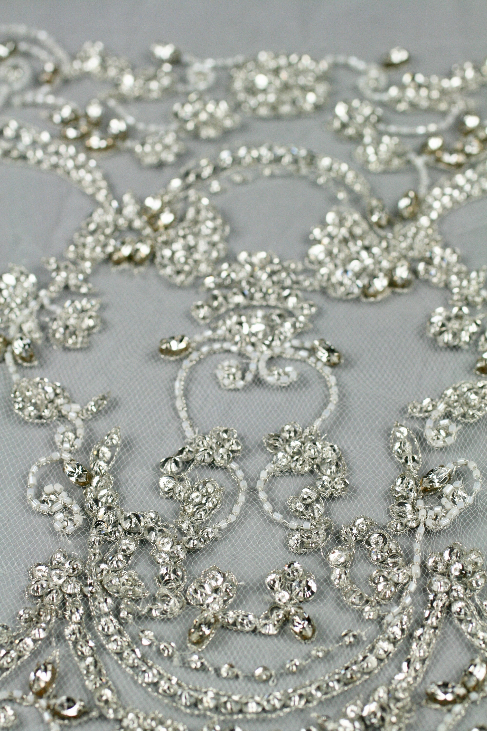 3D Silver Veil Crystal Applique