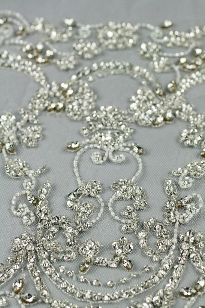 3D Silver Veil Crystal Applique
