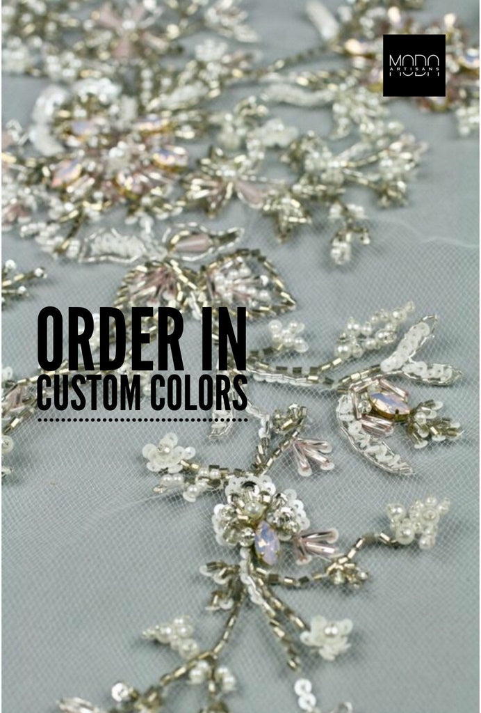 wedding dress applique, beaded trim applique, luxury fabric, rhibestones panel, haute couture fabric , beaded lace fabric.
