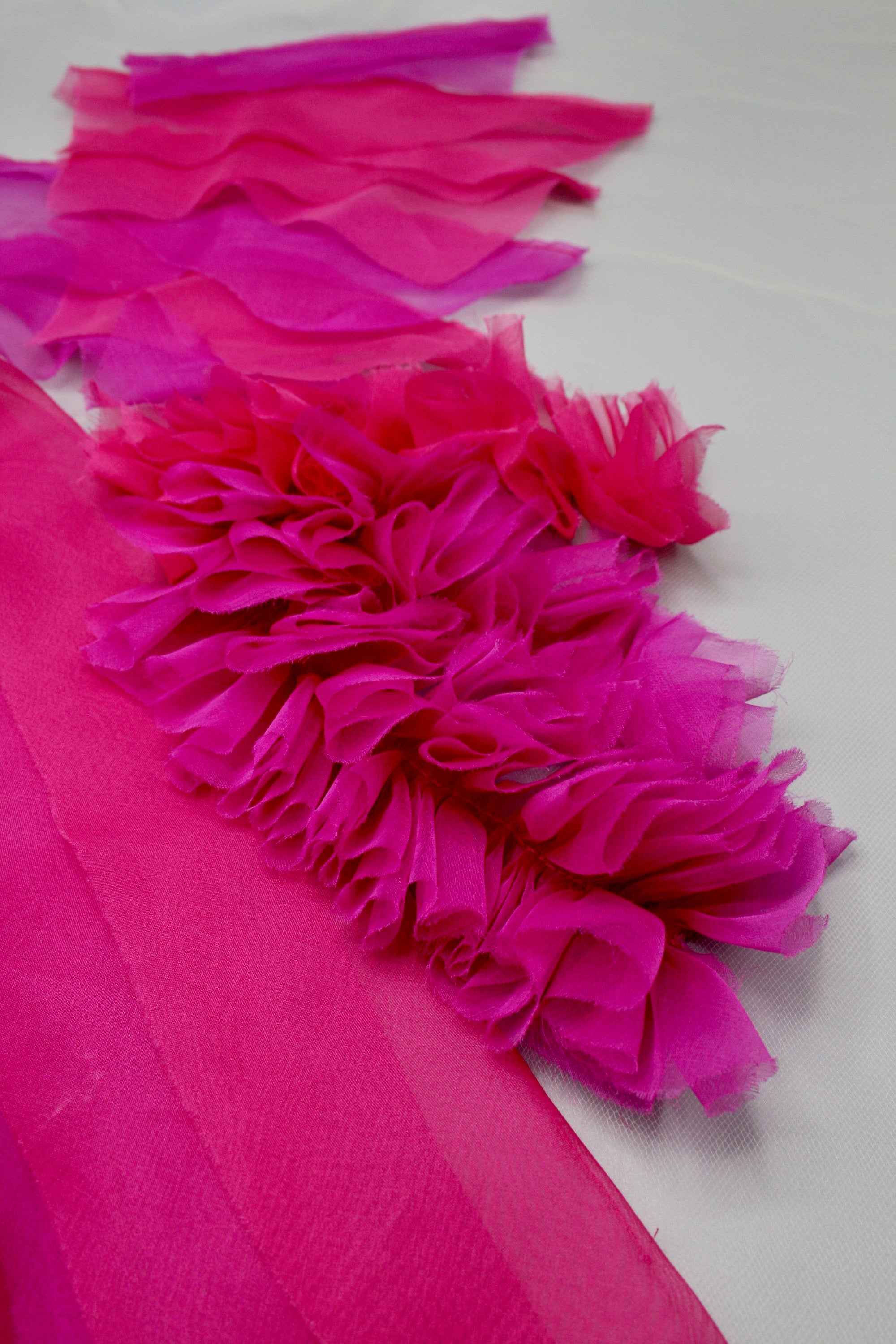 Silk Fabric Ruffles, Textured Fabric, 3D Fabric