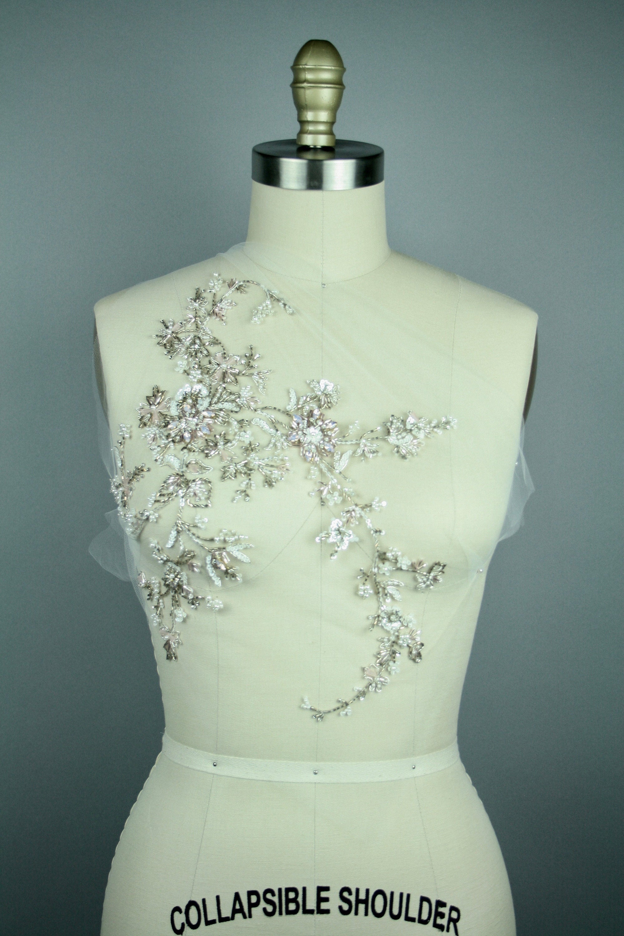 3D Opalescent Beaded Bridal Applique